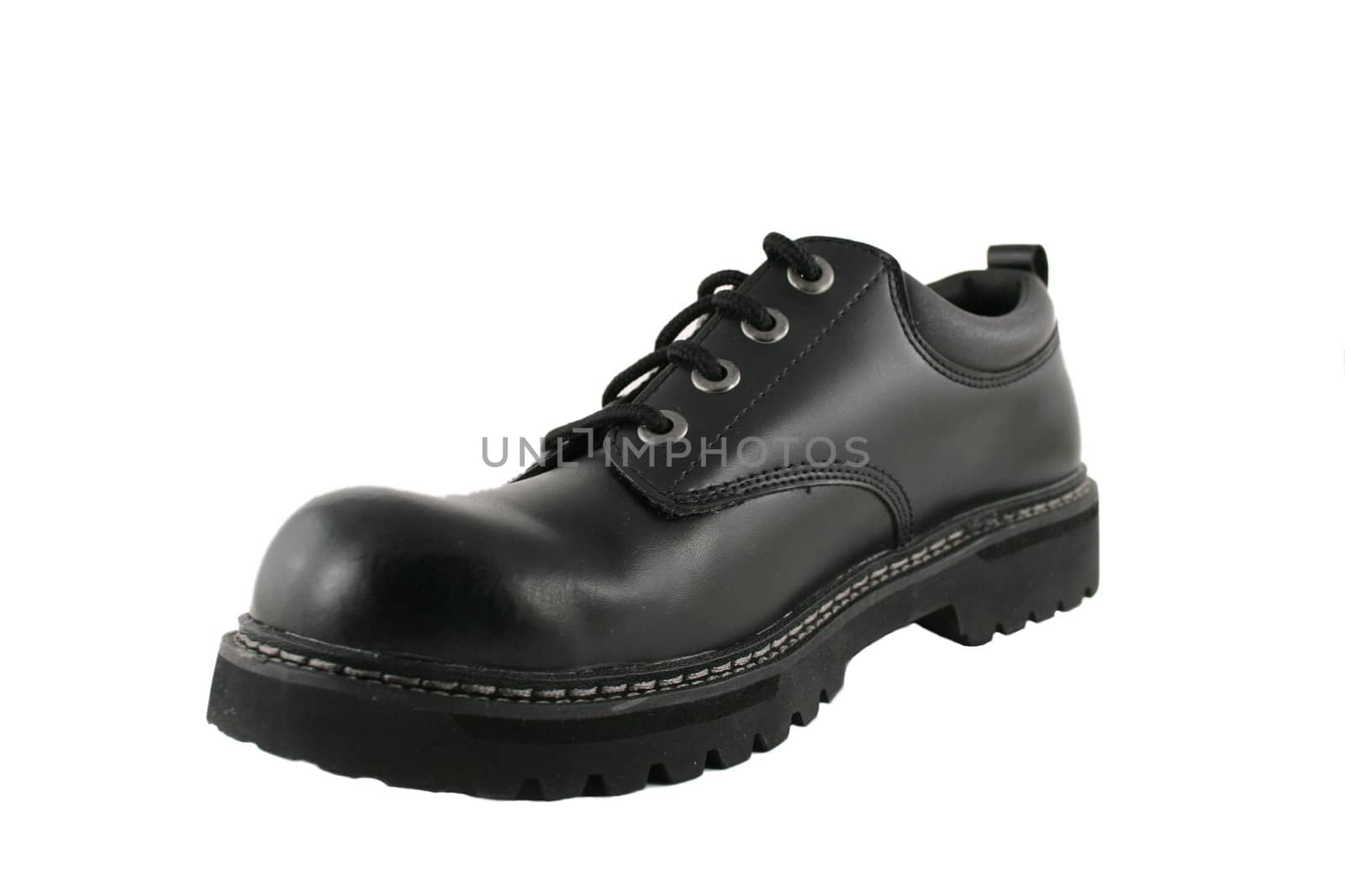 A Black Mens Shoe isolated on white