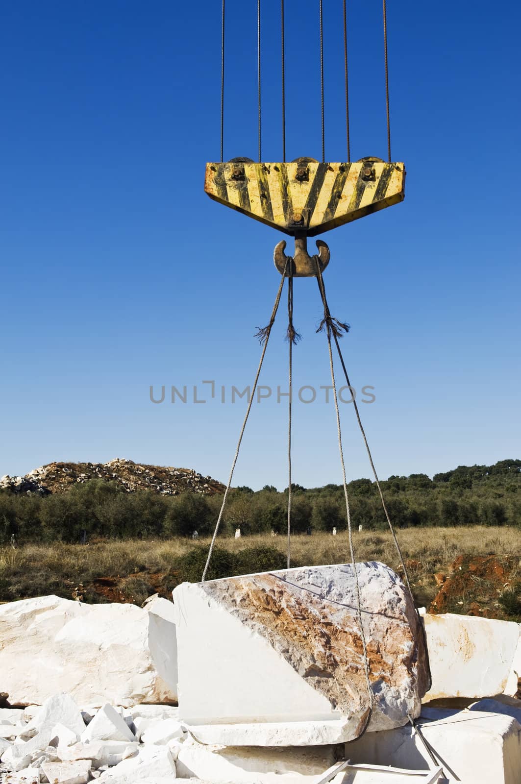 Lifting pulley in a marble quarry, Alentejo, Portugal
