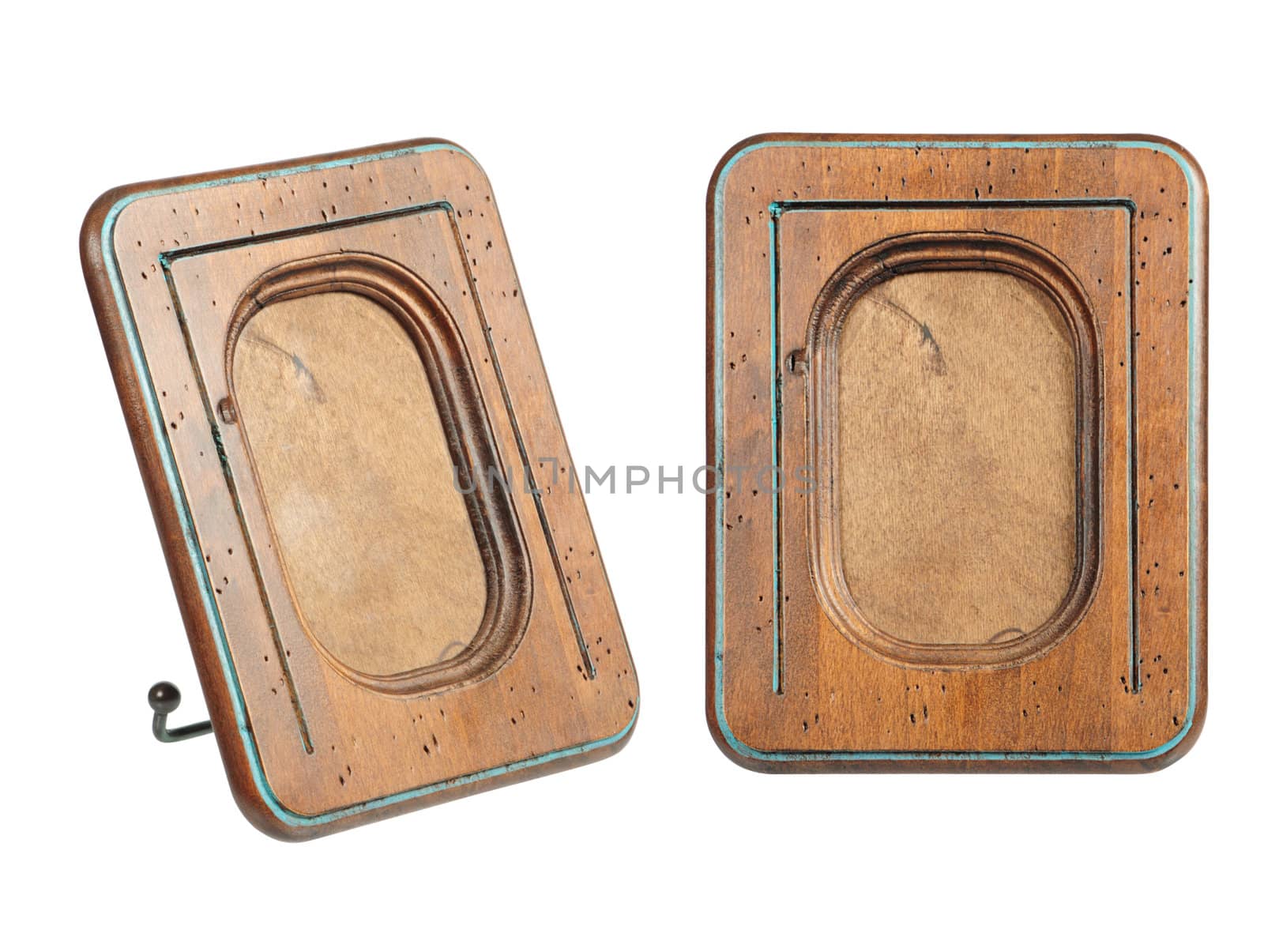 old-fashion wooden frame of rounded rectangle form
