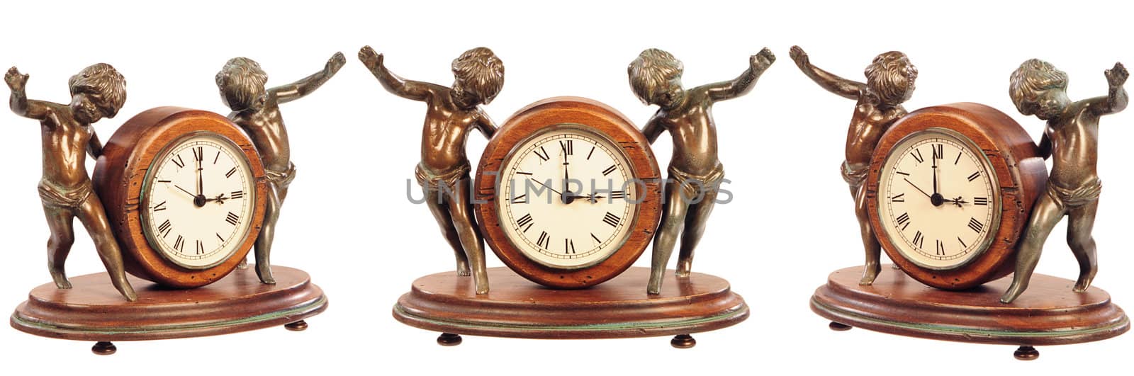 isolated old-fashioned clock by dyoma