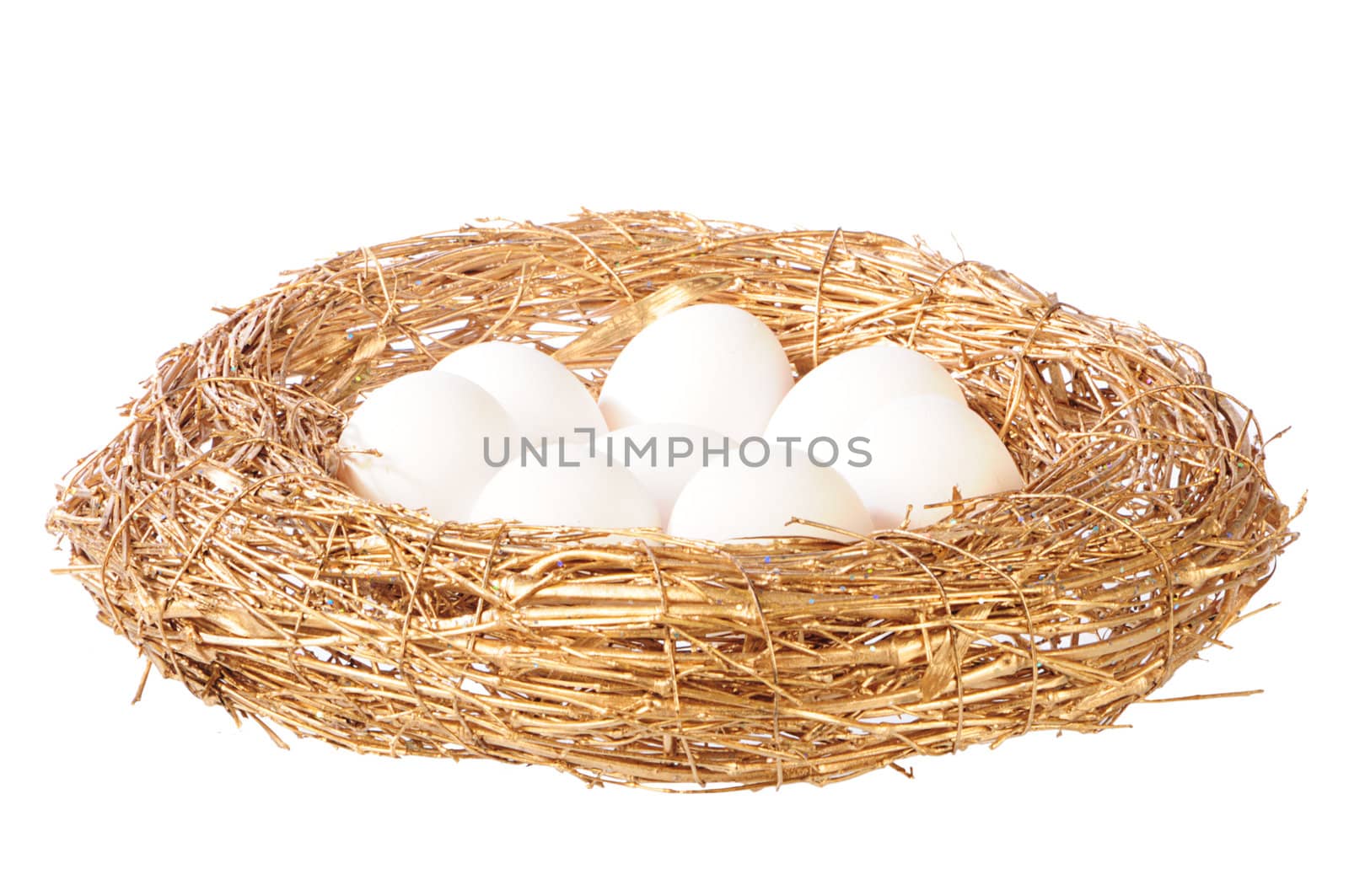 white eggs in golden nest by dyoma