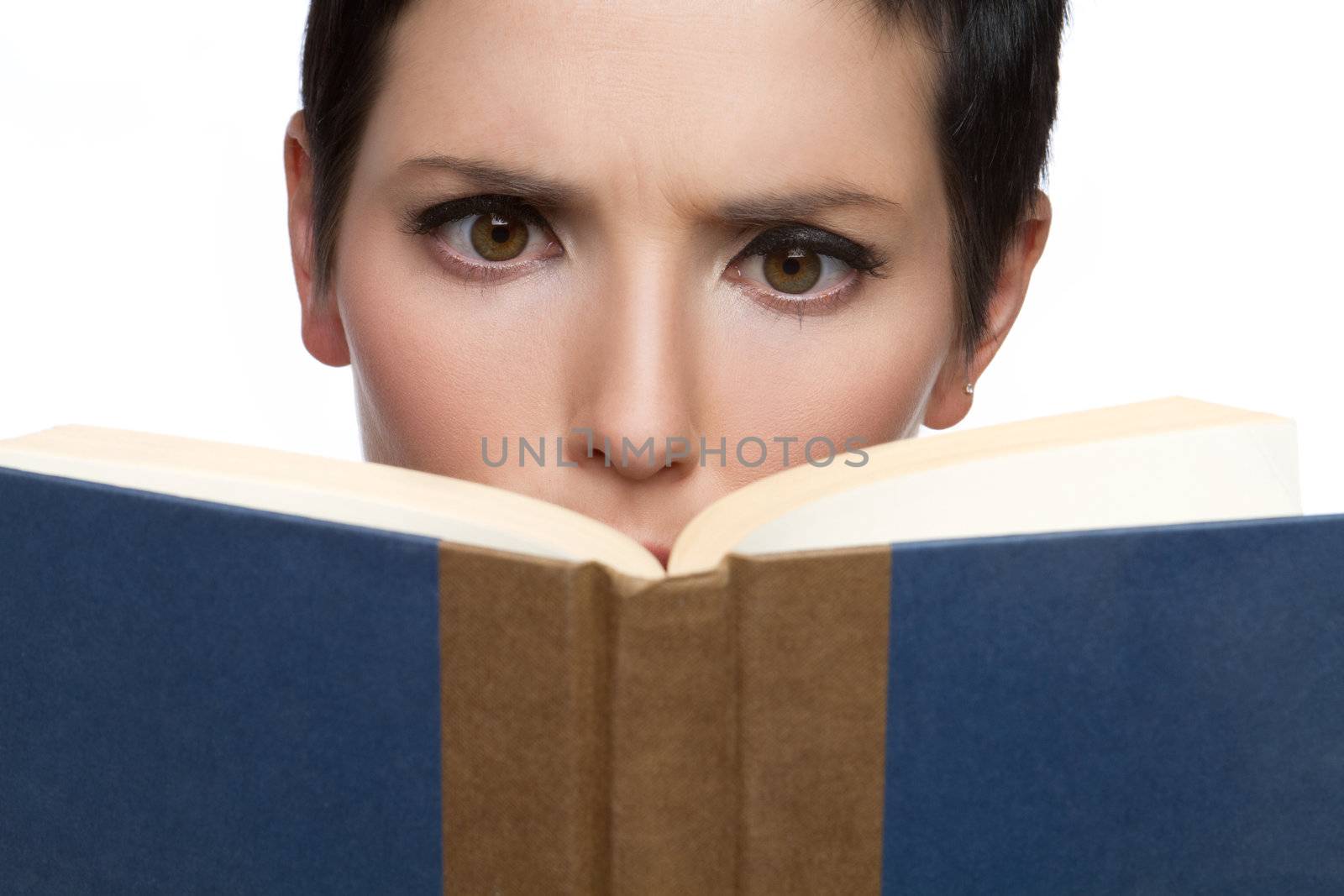 Young woman reading book