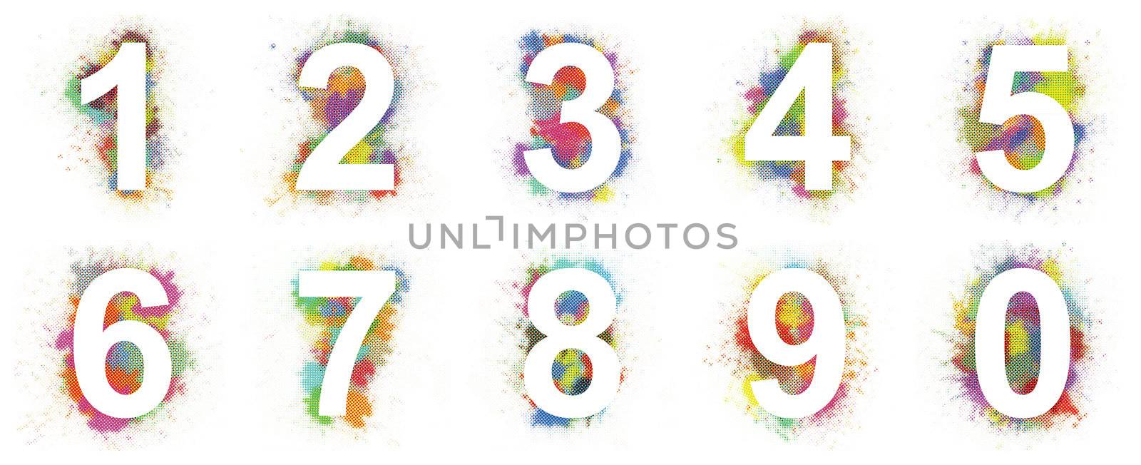 Set of colorful halftone numbers