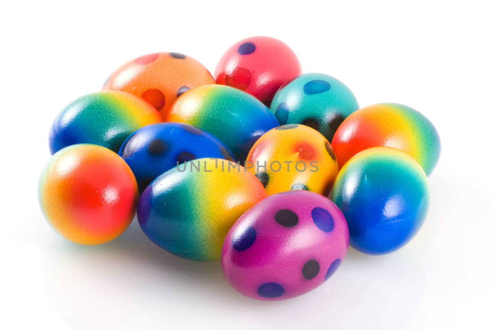 Easter eggs isolated on a white background.