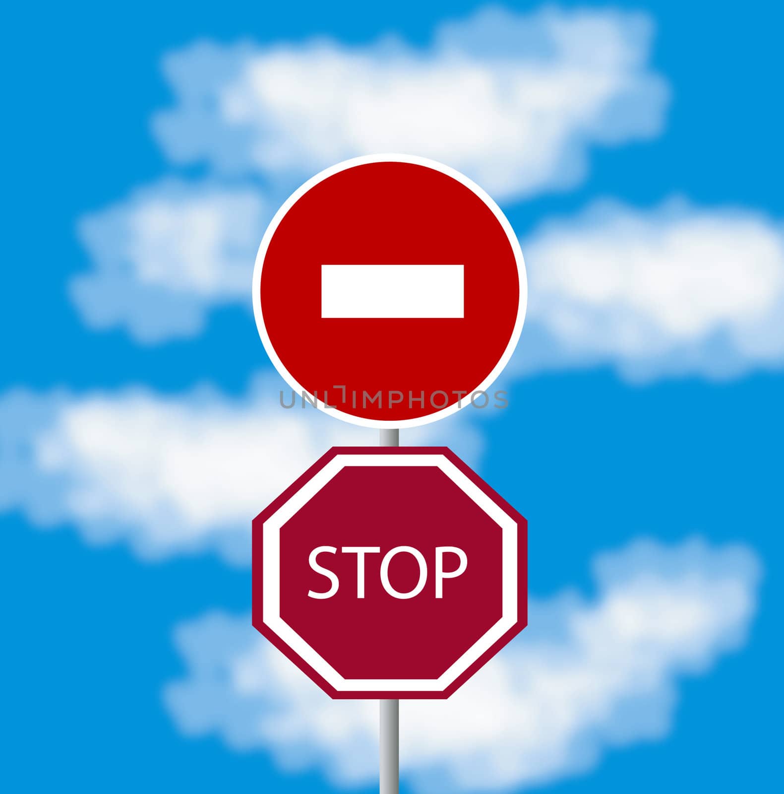 Traffic signs on background sky by cobol1964