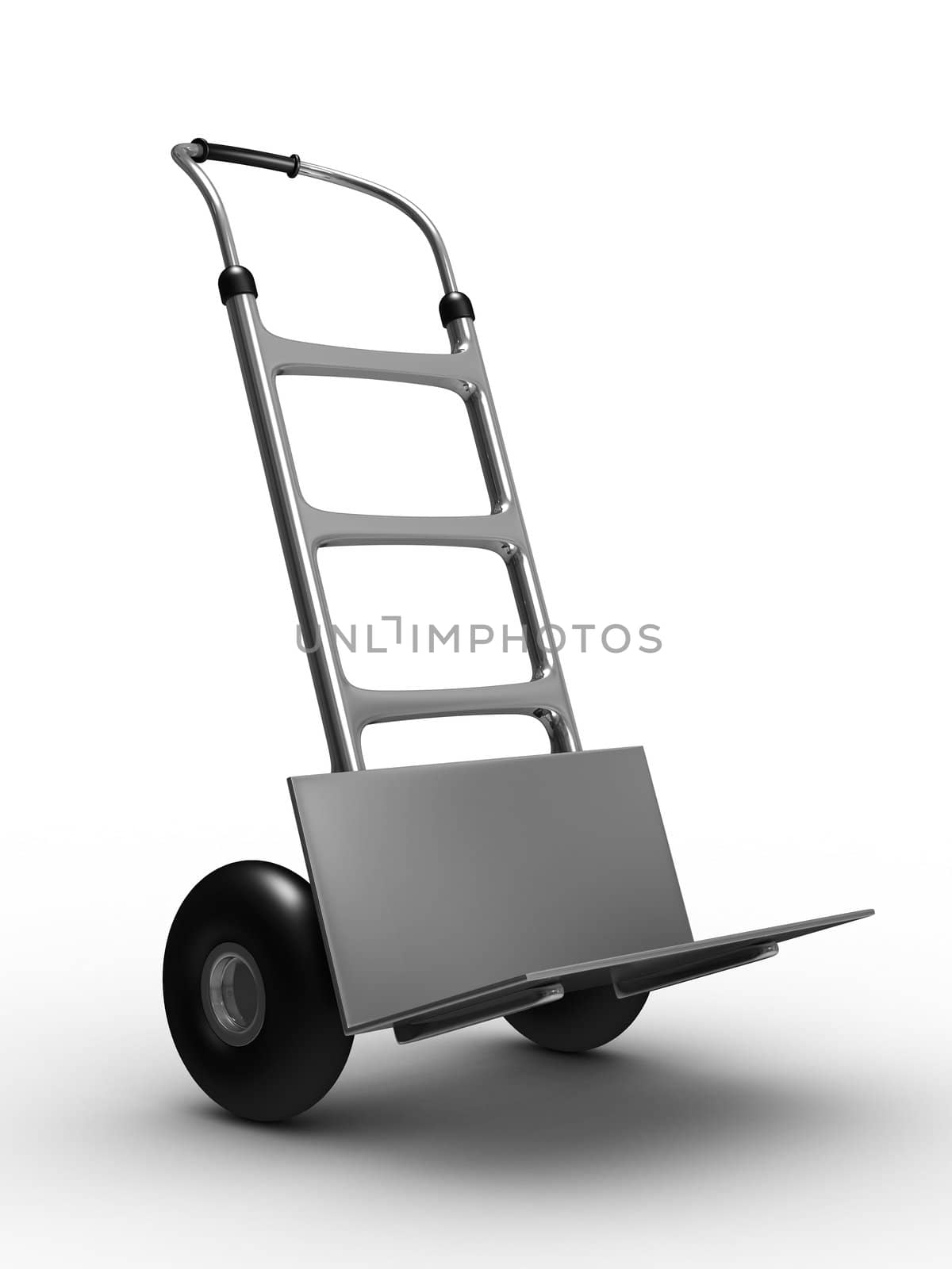 hand truck on white background. Isolated 3D image