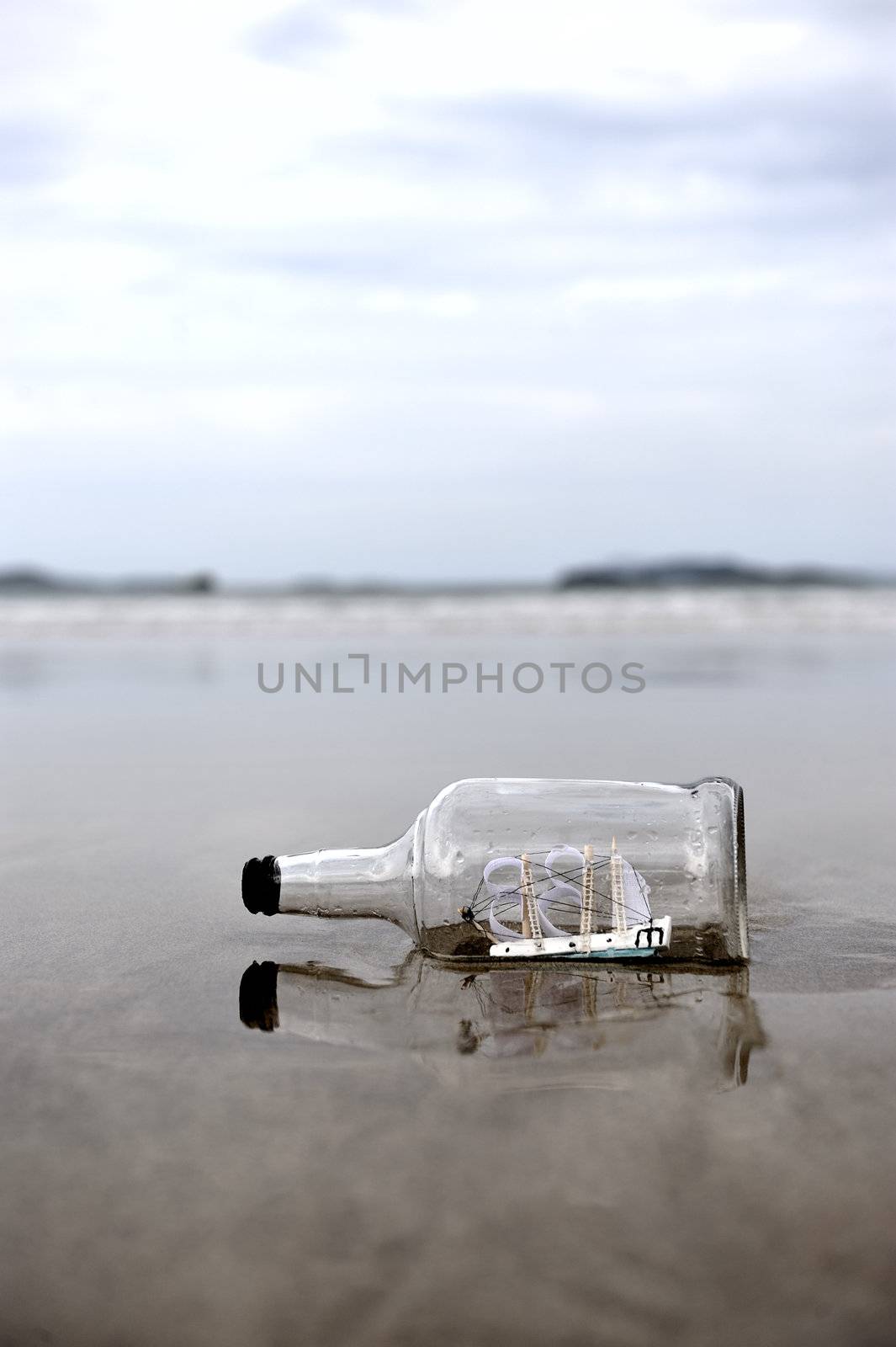 Lost bottle on the beach