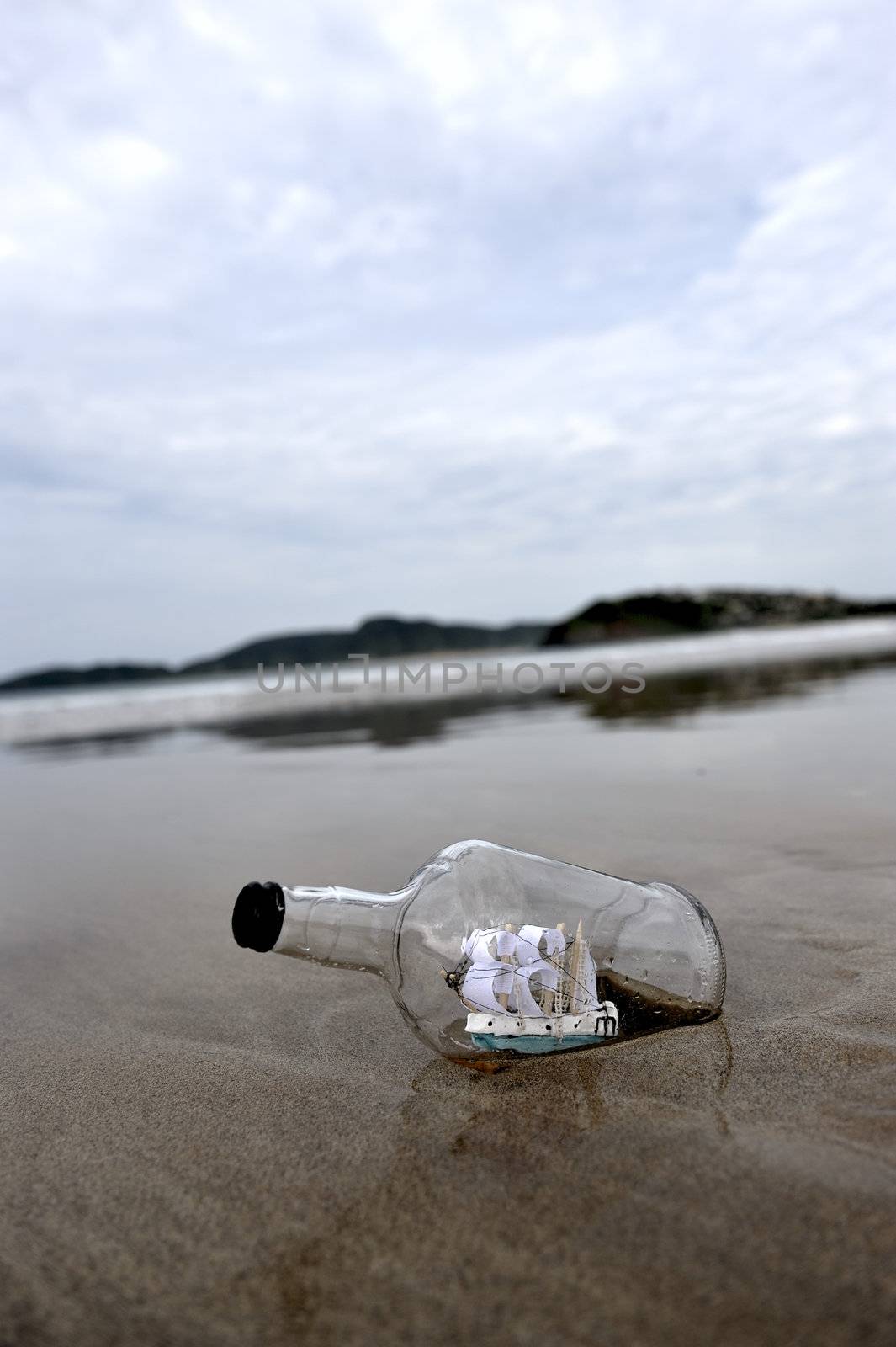 Lost bottle on the beach