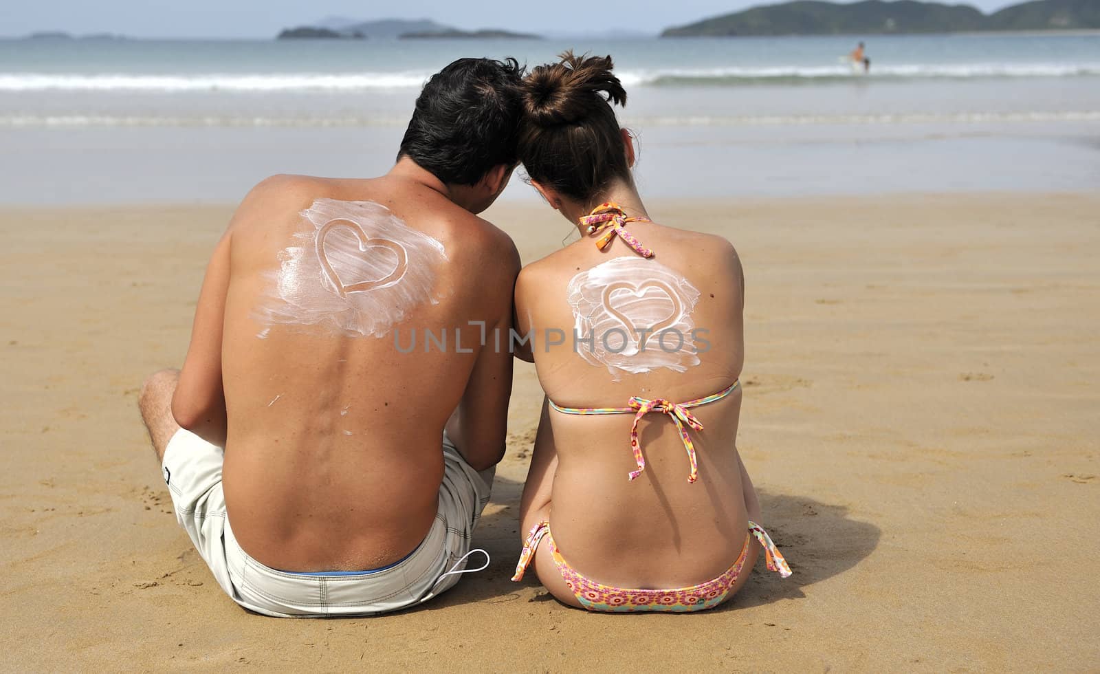 Loving couple having fun on the beach
