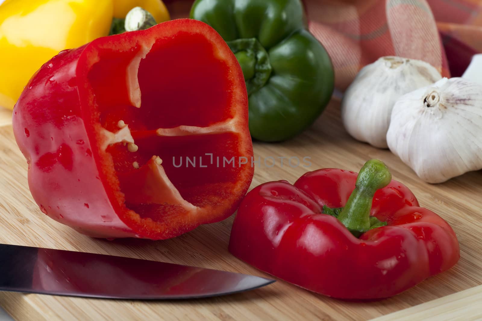 Red bell Pepper with Top Removed by charlotteLake