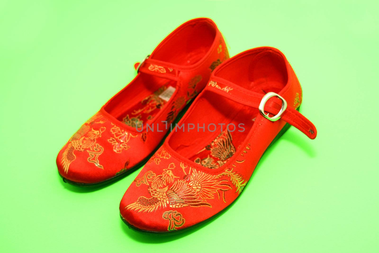 red beautiful chinese oriental shoes