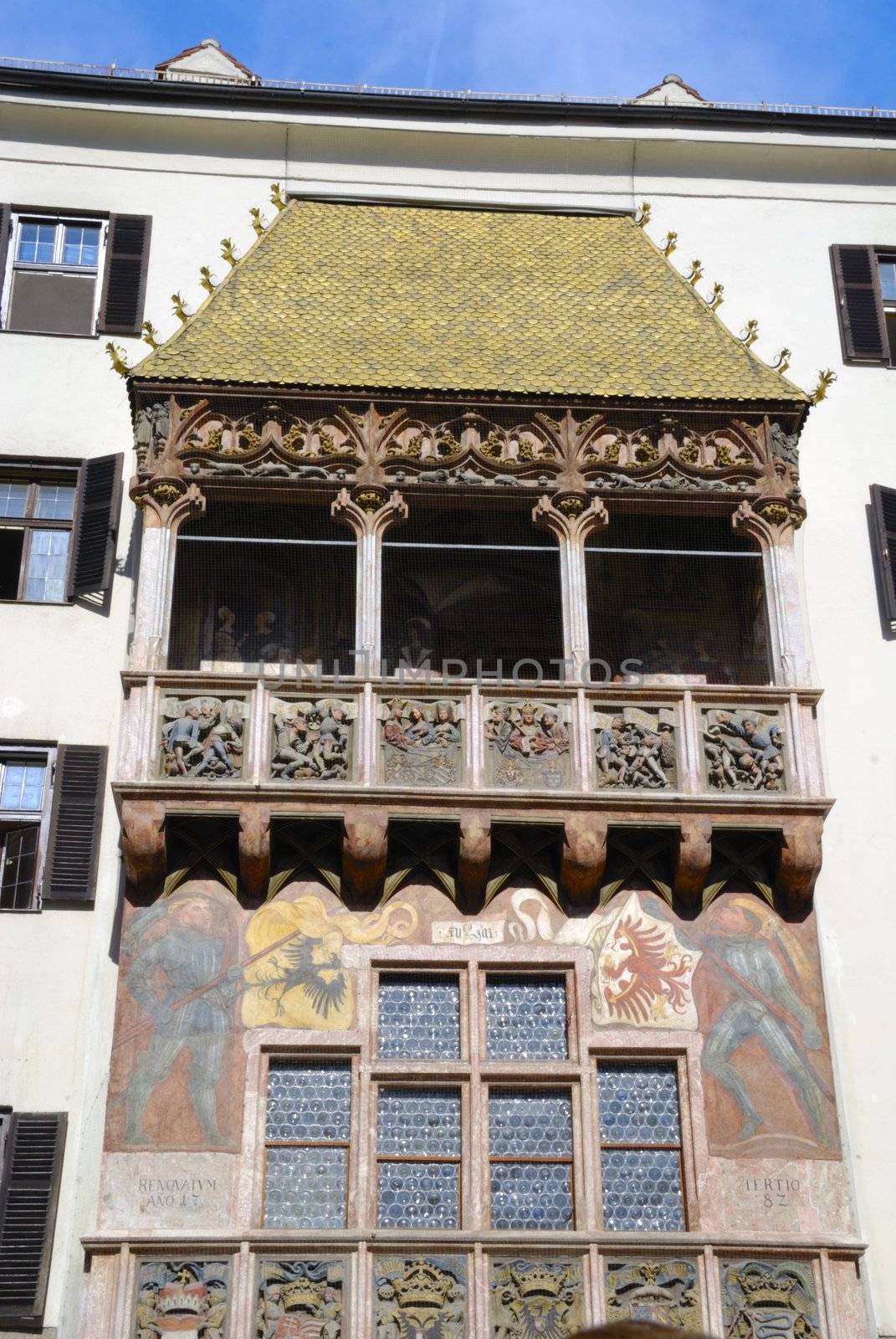 Famous "golden roof" or "goldenes dachl" in Innsbruck, Austria