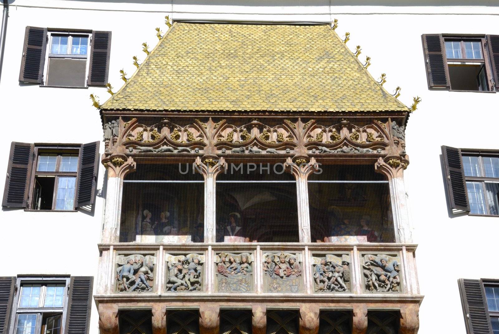 Famous "golden roof" or "goldenes dachl" in Innsbruck, Austria