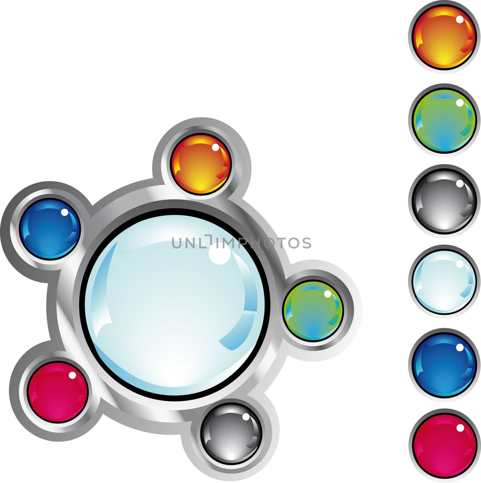 colorful glossy fantasy web buttons in different colors