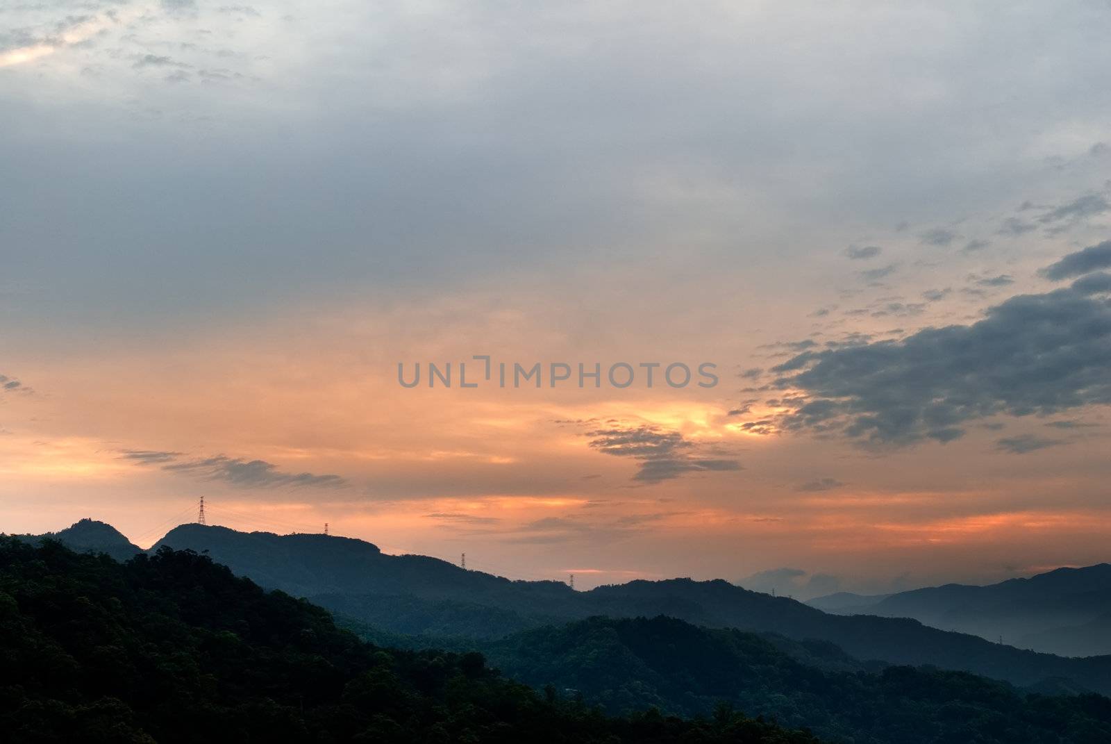 It is a morning landscape of hill.