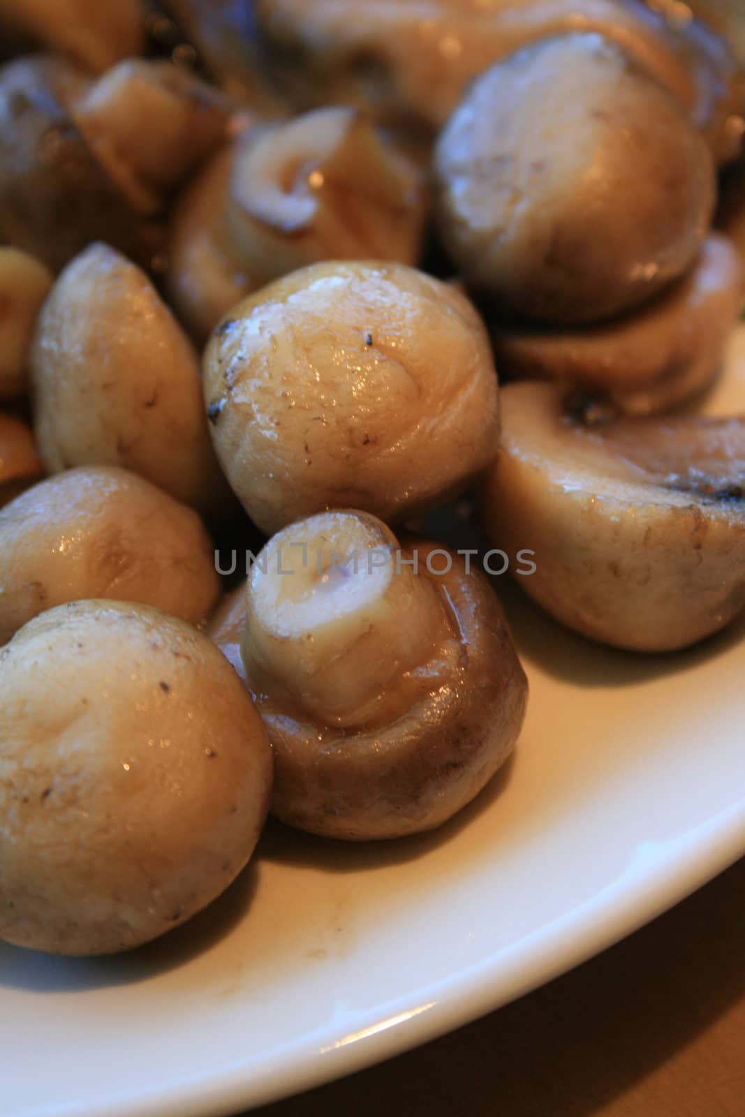 Close up of the mushrooms on a plate.