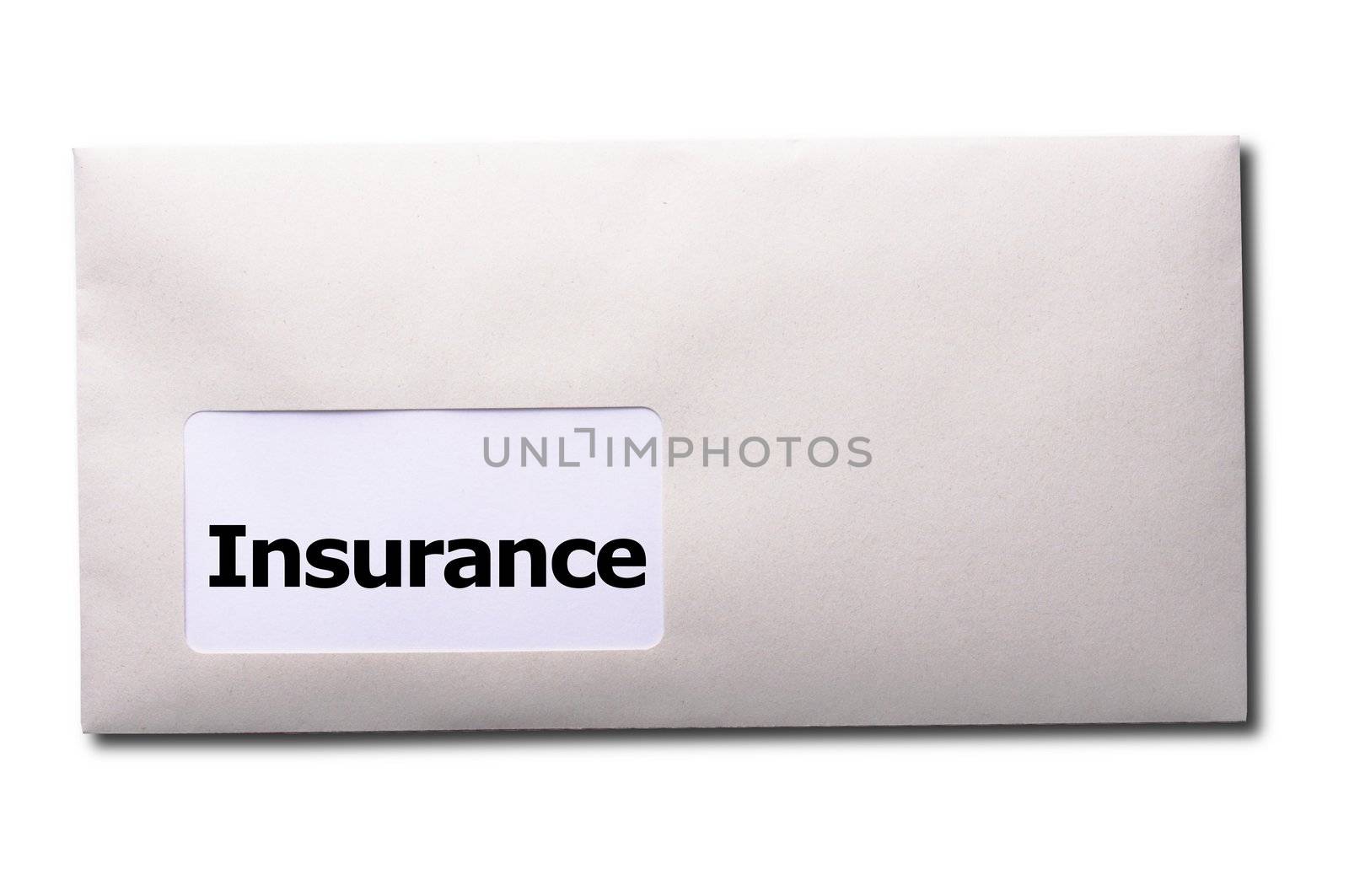 insurance concept with envelope showing risk concept