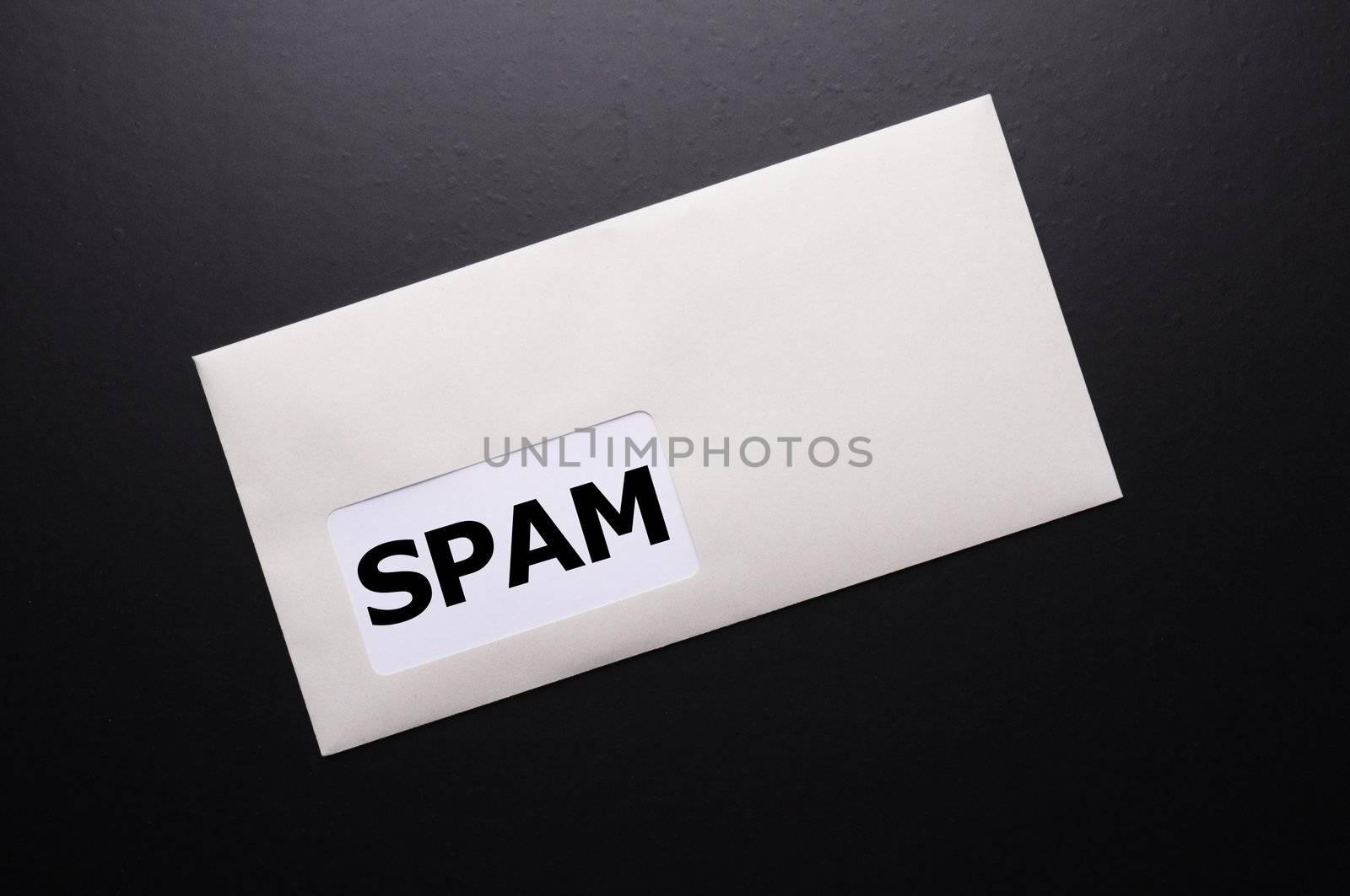 spam mail or e-mail concept with word on evelope