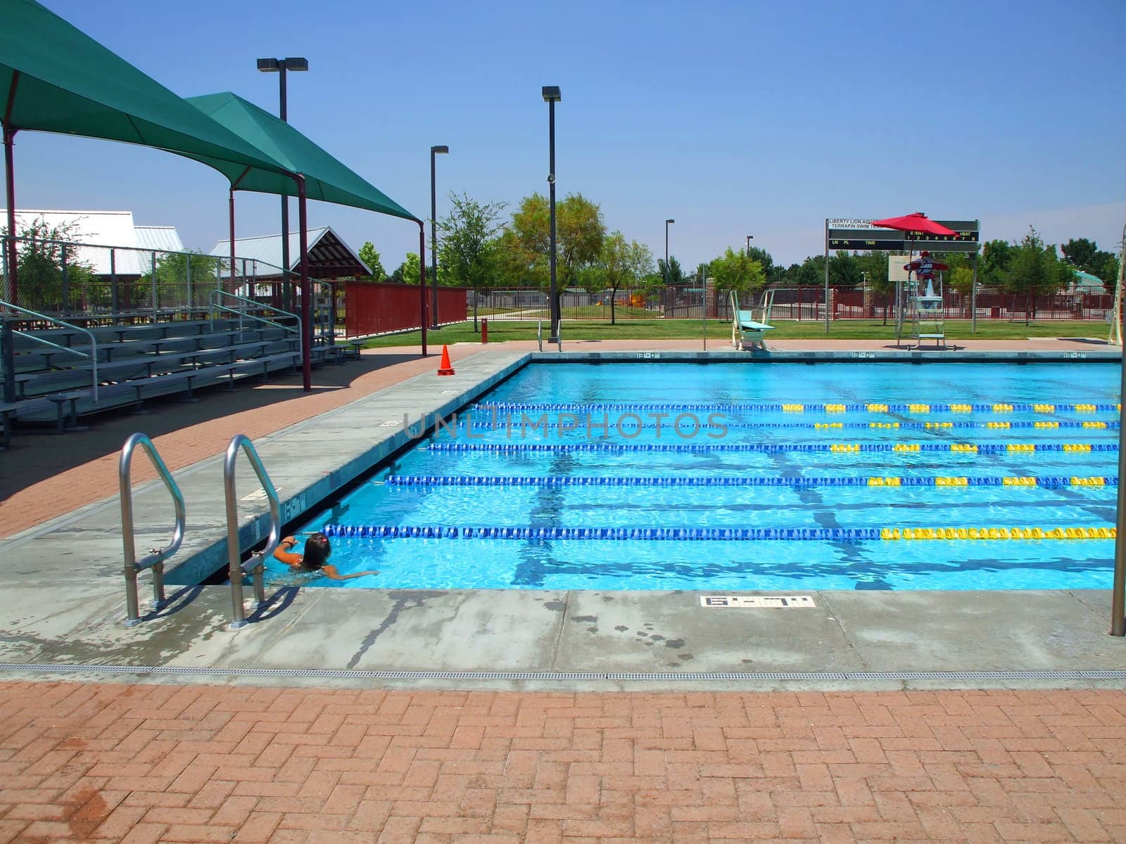 Swimming pool on a sunny day.