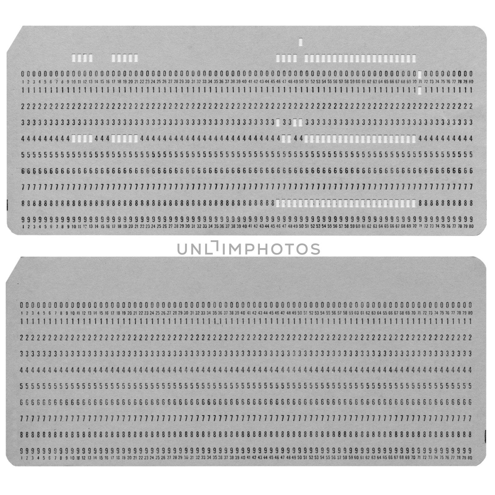 Vintage punched card for computer data storage