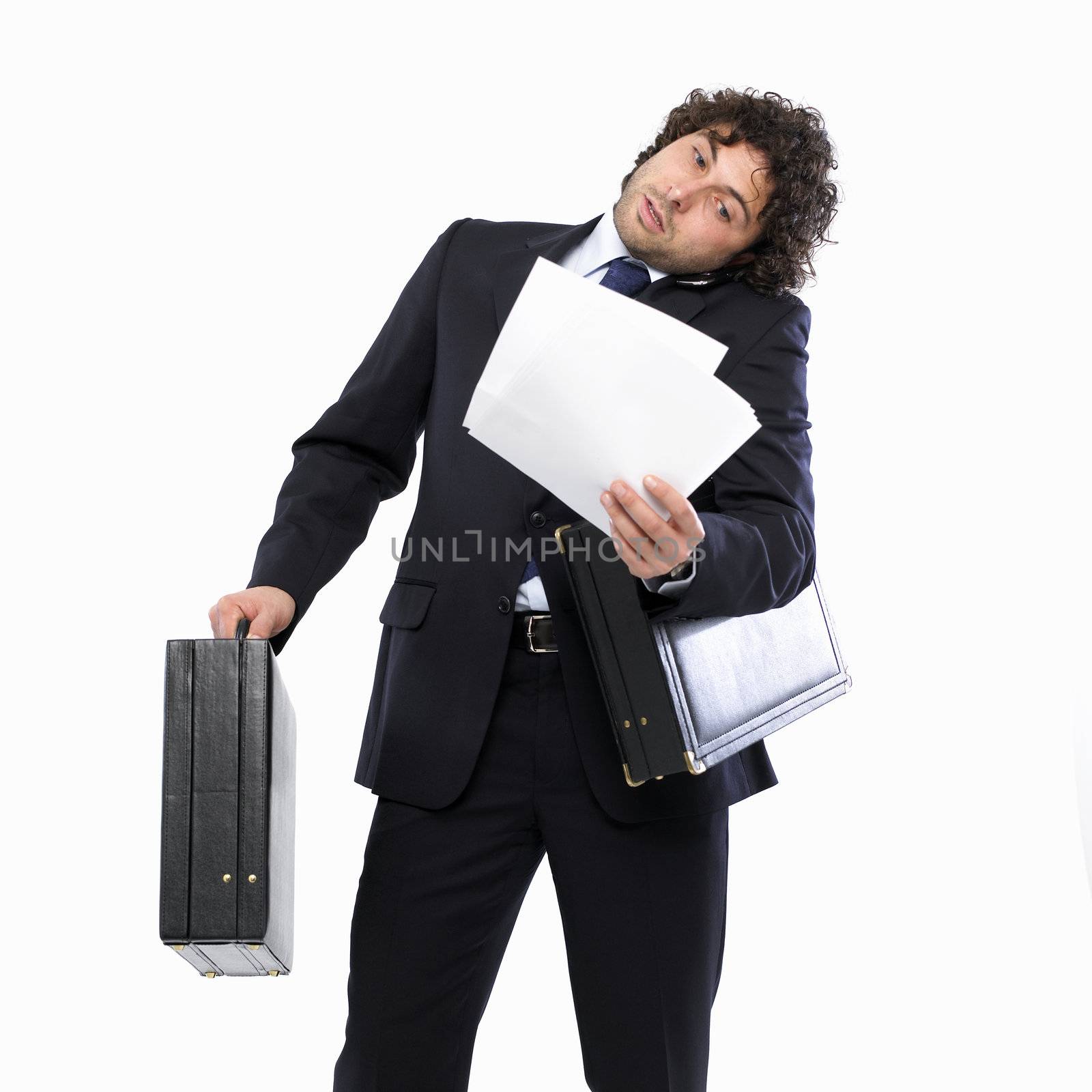 busy man with briefcase