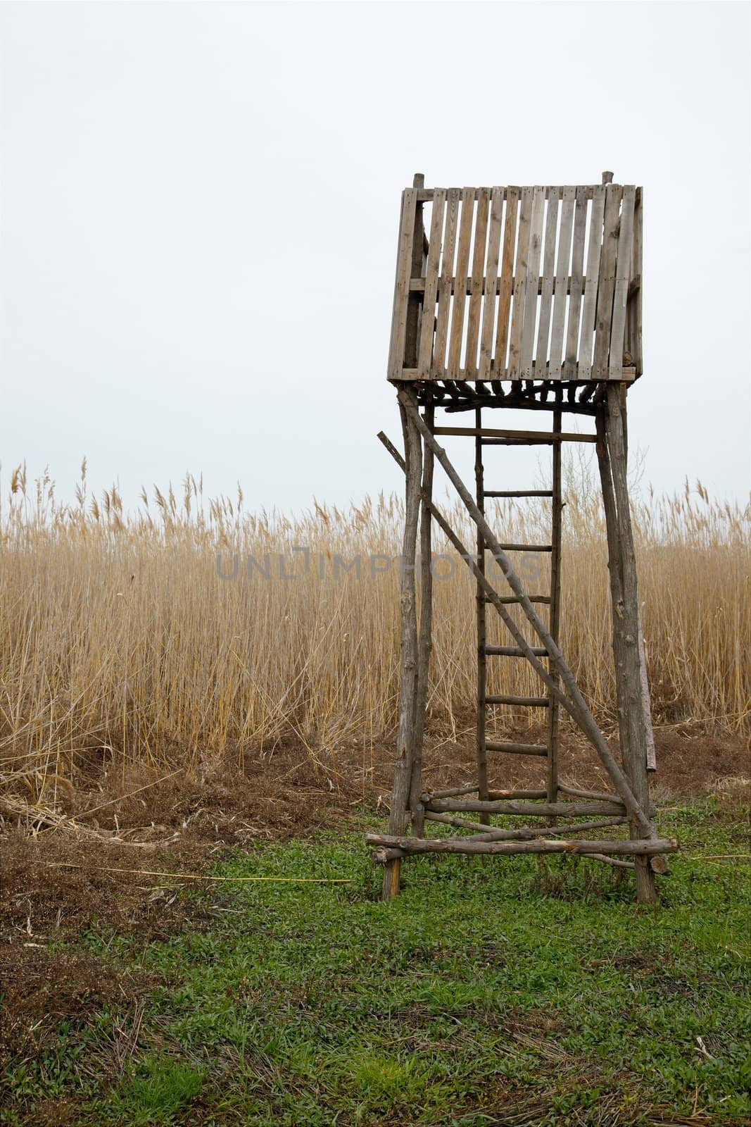 Hunter's watchpost in the fields