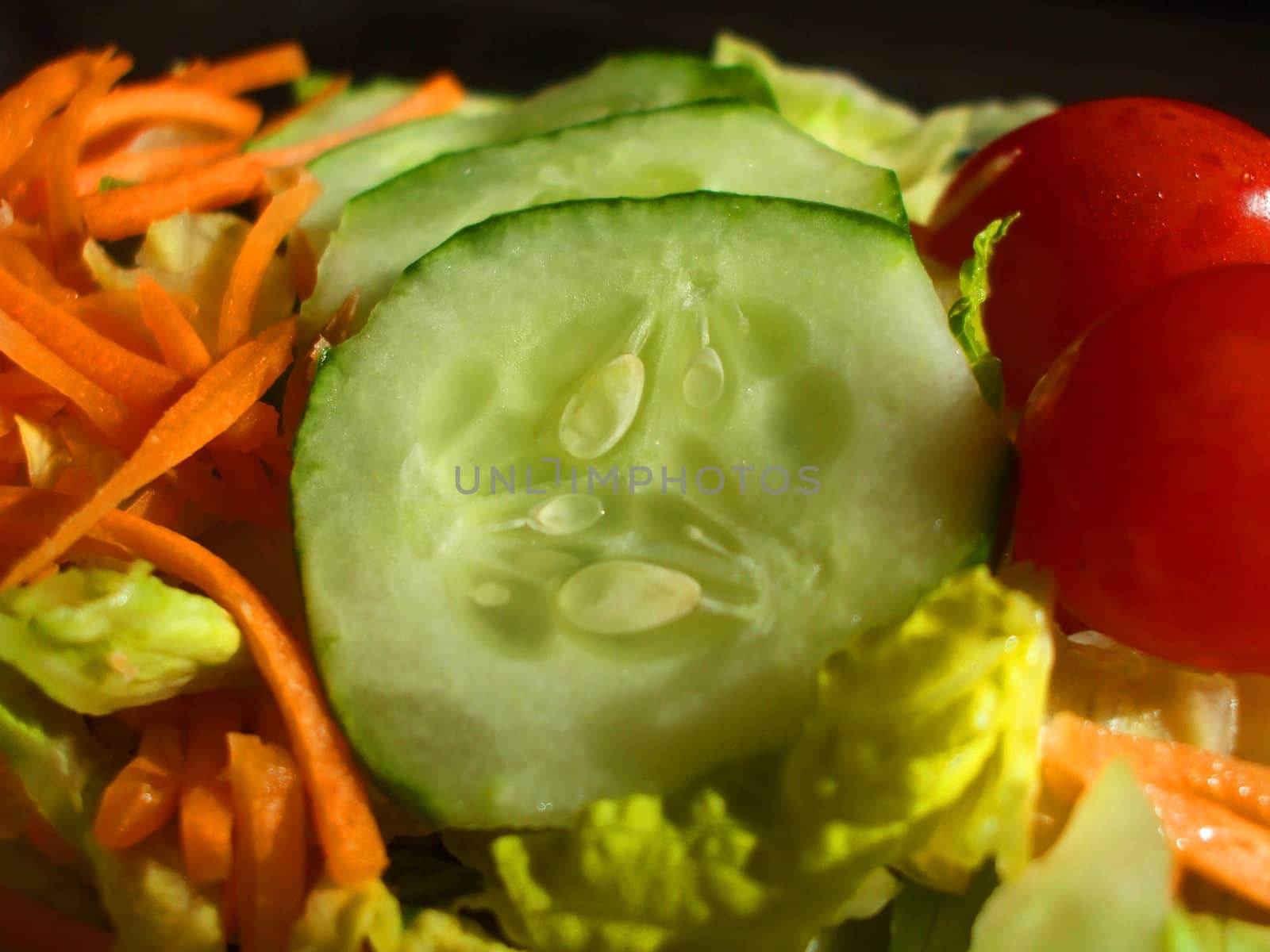 Close up of a fresh vegetable salad.