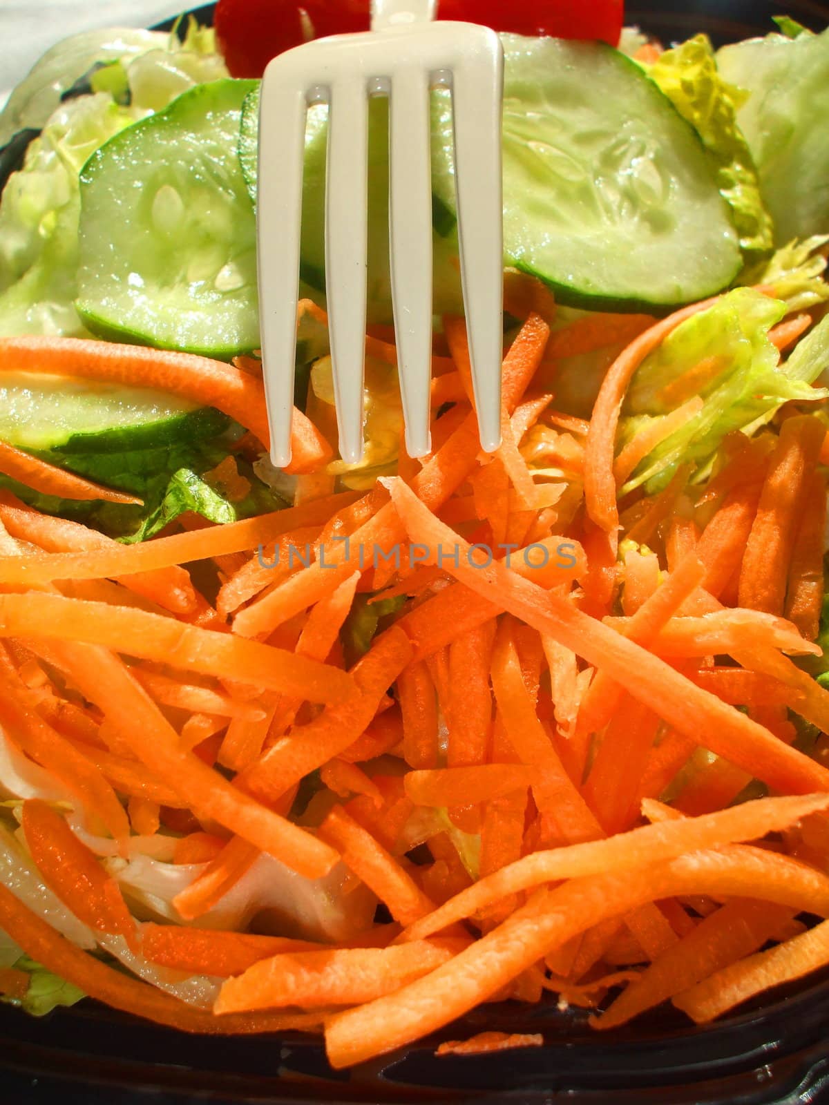 Close up of a fresh vegetable salad.