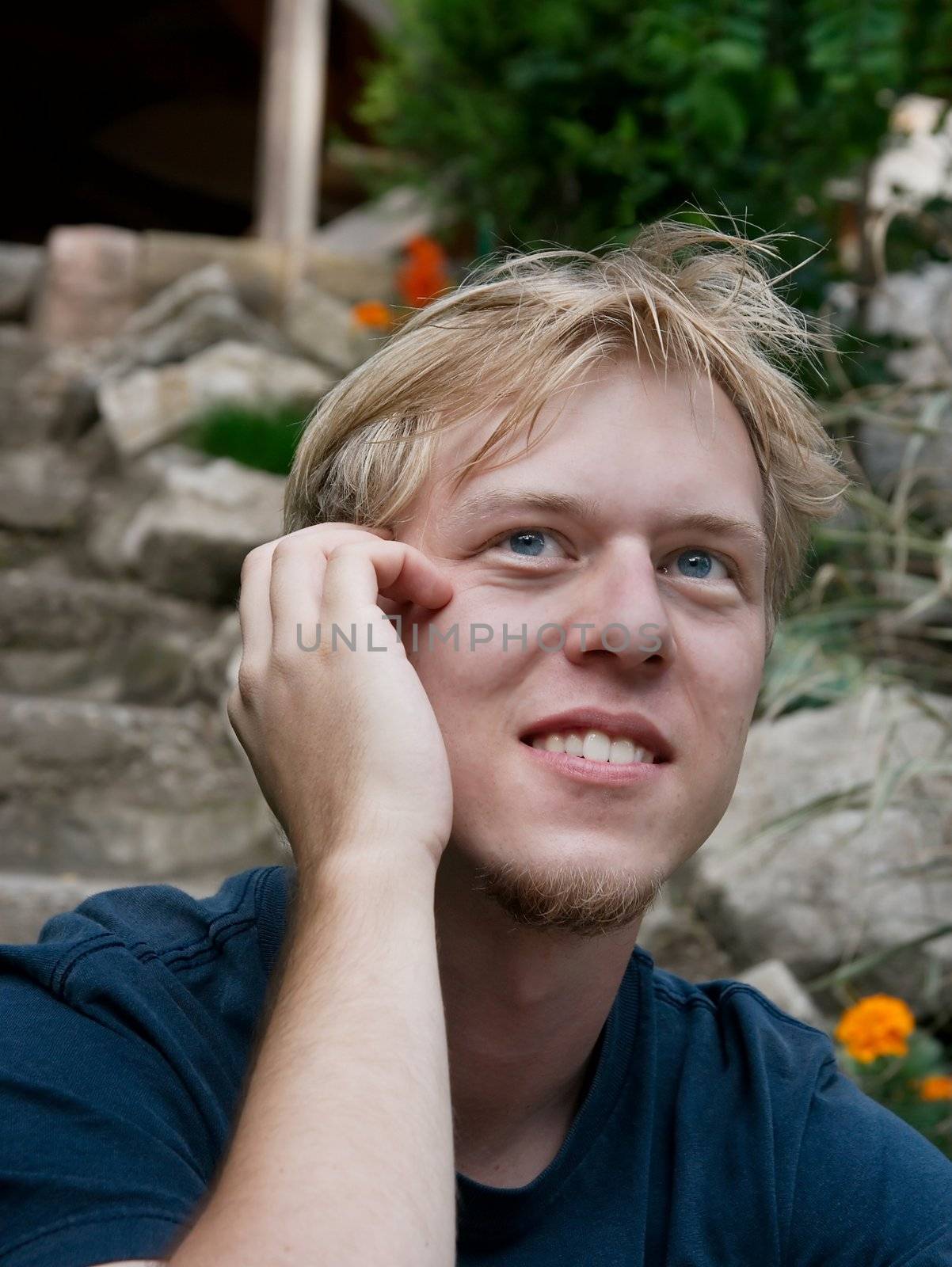 Portrait of a young, happy man