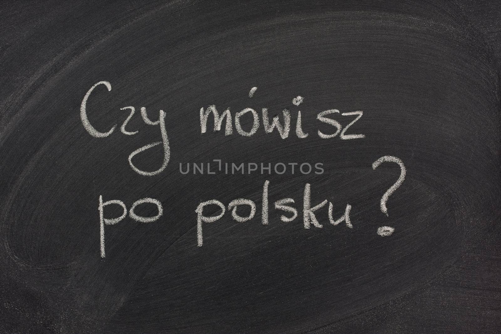 Do you speak Polish question on a blackboard by PixelsAway