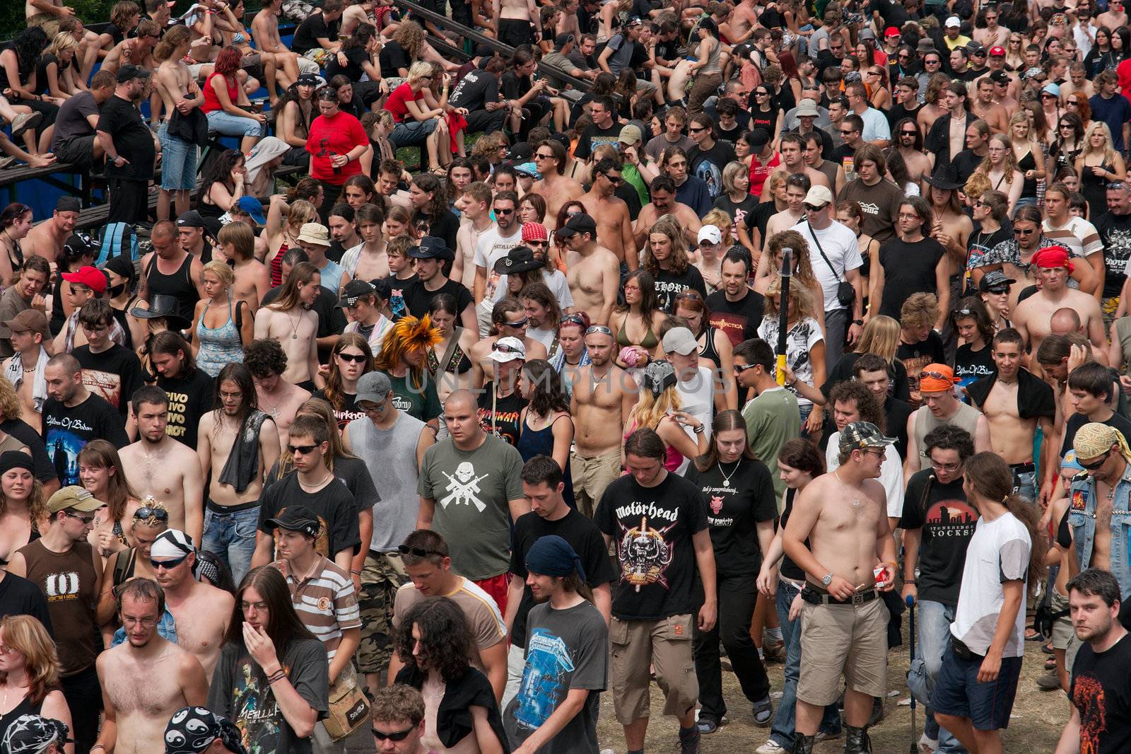 Young crowd at a festival