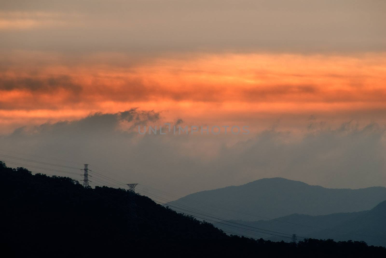 It is a morning landscape of hill.