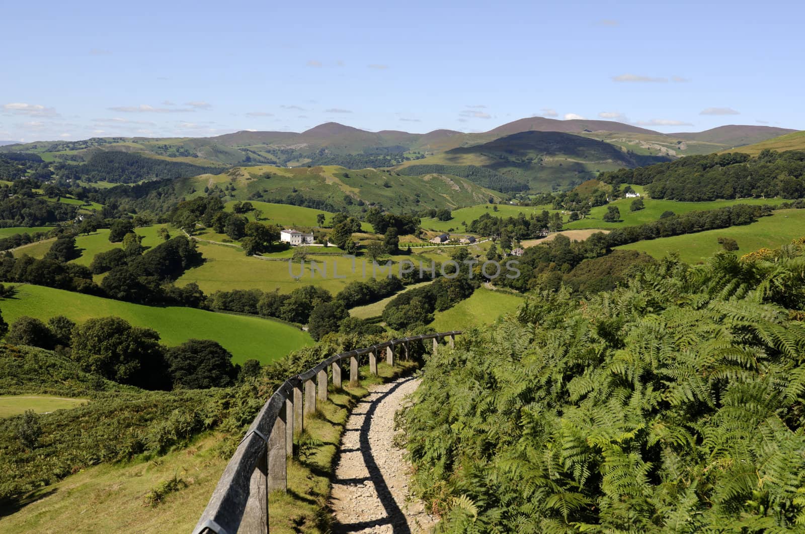 View from Castell Dinas Bran above Llangollen in Denbighshire Wales UK