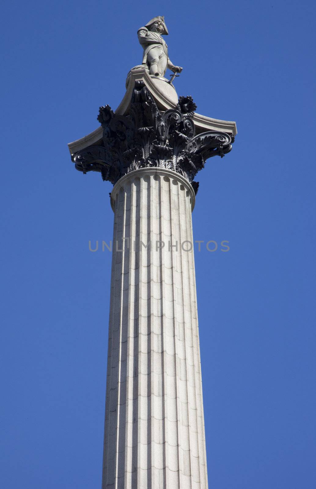 Nelson's Column in Trafalgar Square.  London.
