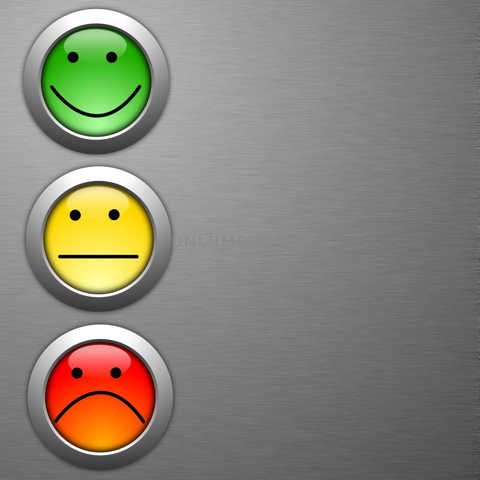 customer satisfaction survey concept with smilie and button