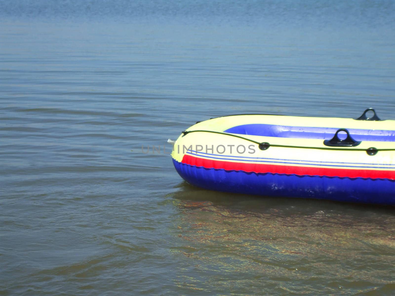 Small water raft on the lake.