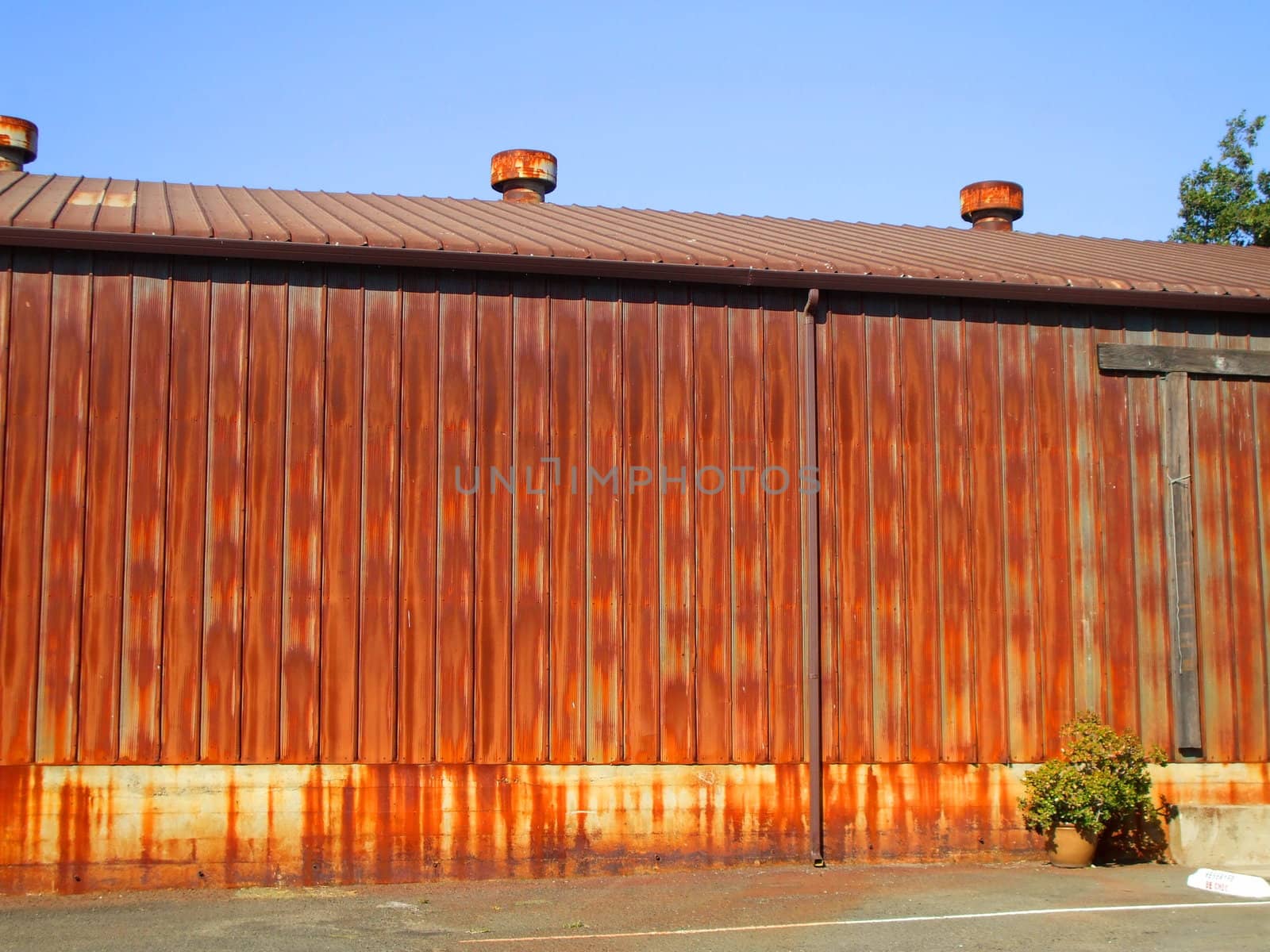 Close up of an old warehouse.