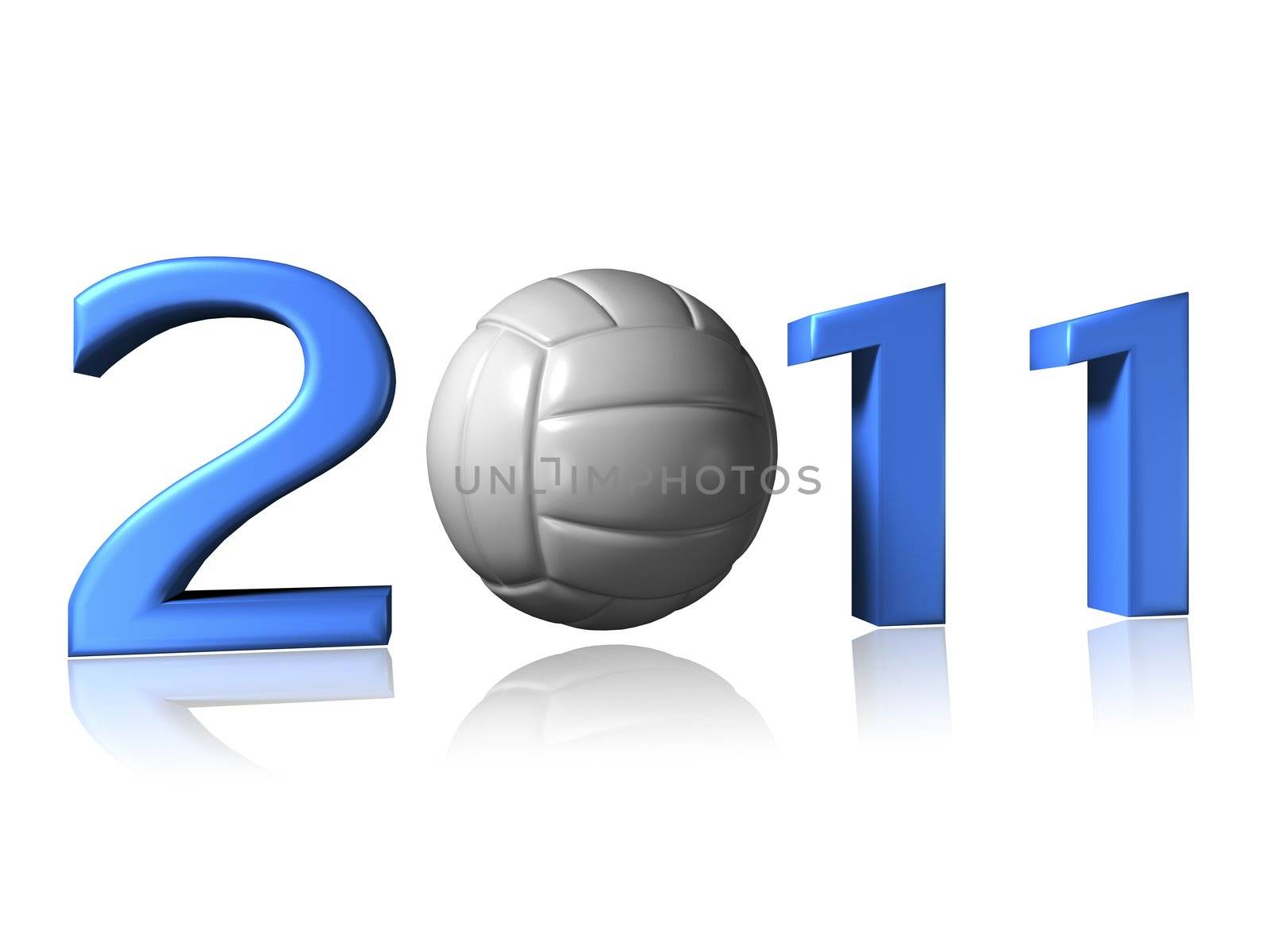 Big 2011 volley logo on a white background