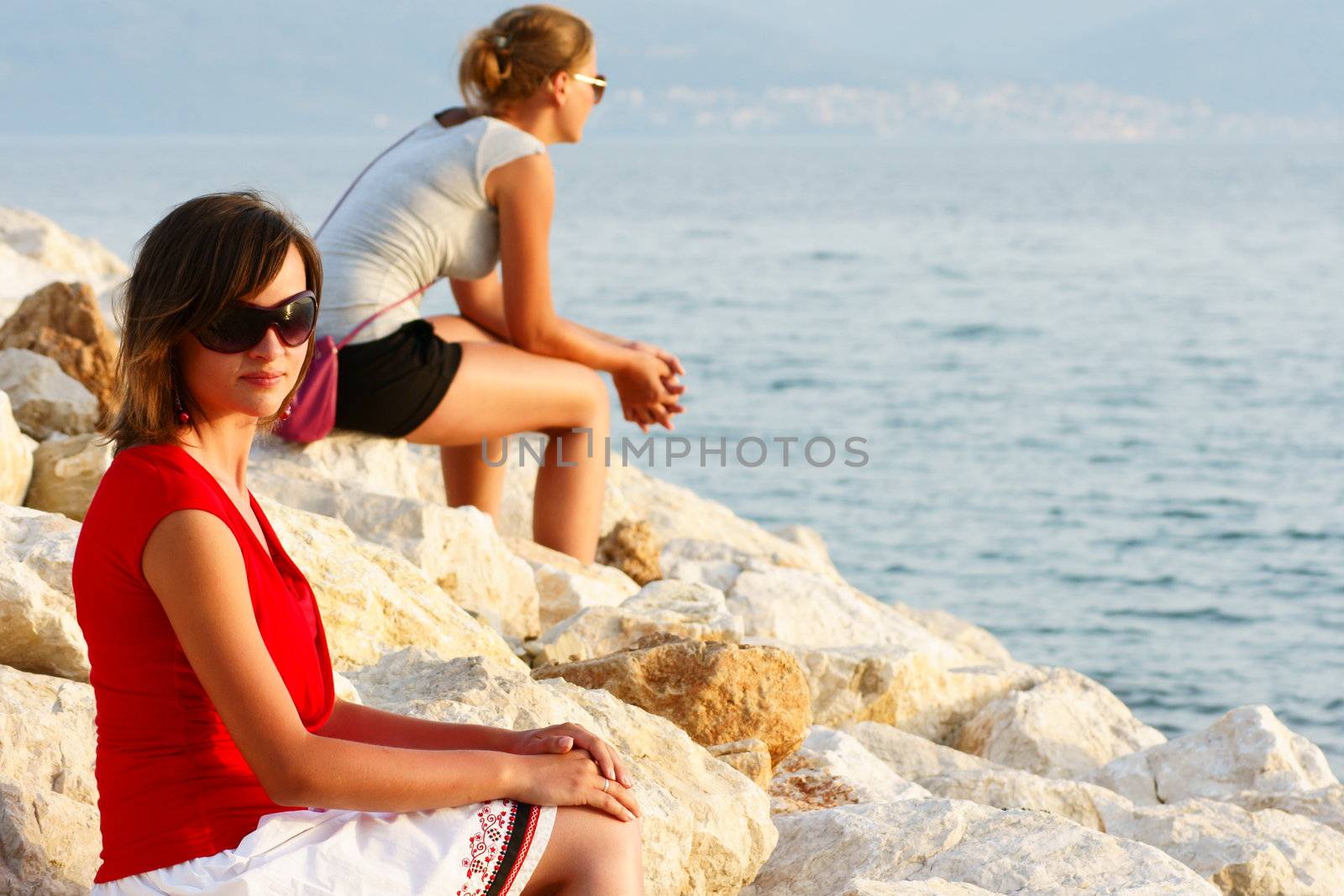 young girls in Croatia beach