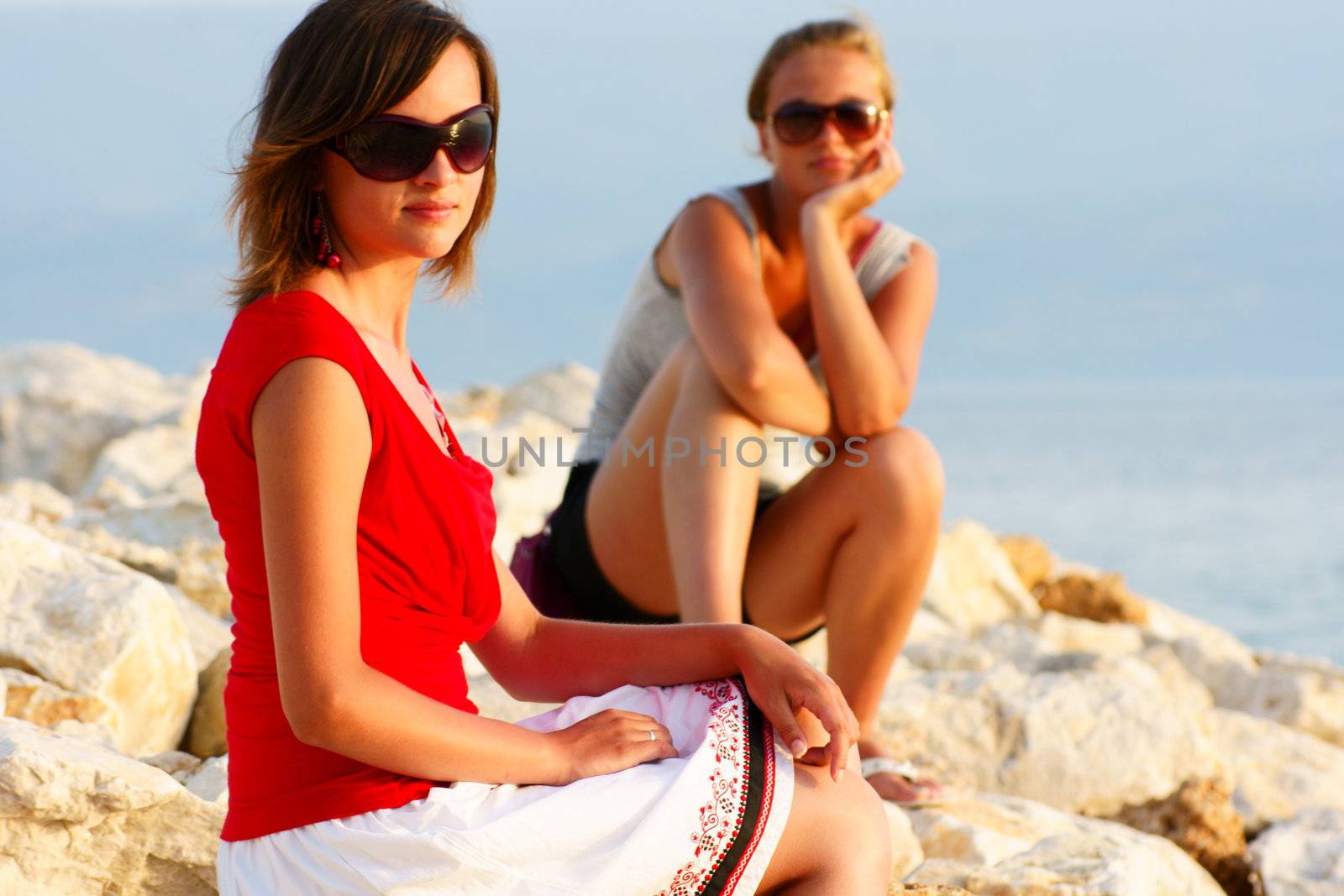 young girls in Croatia beach