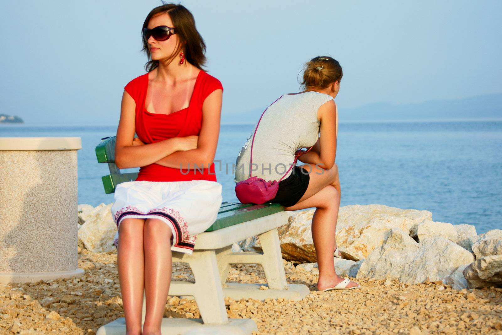 young girls in Croatia beach