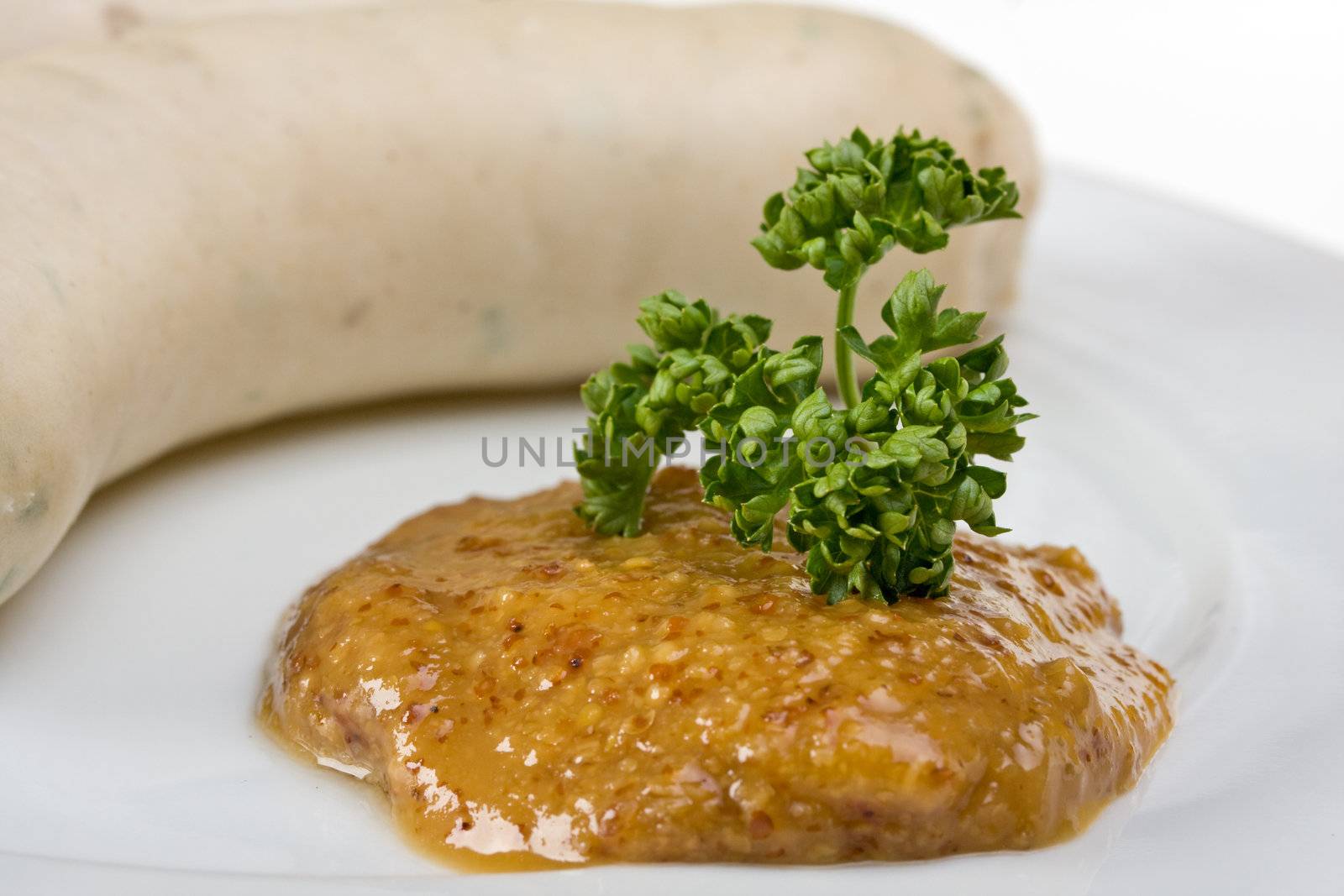 bavarian white sausage, wheat beer and pretzel by bernjuer