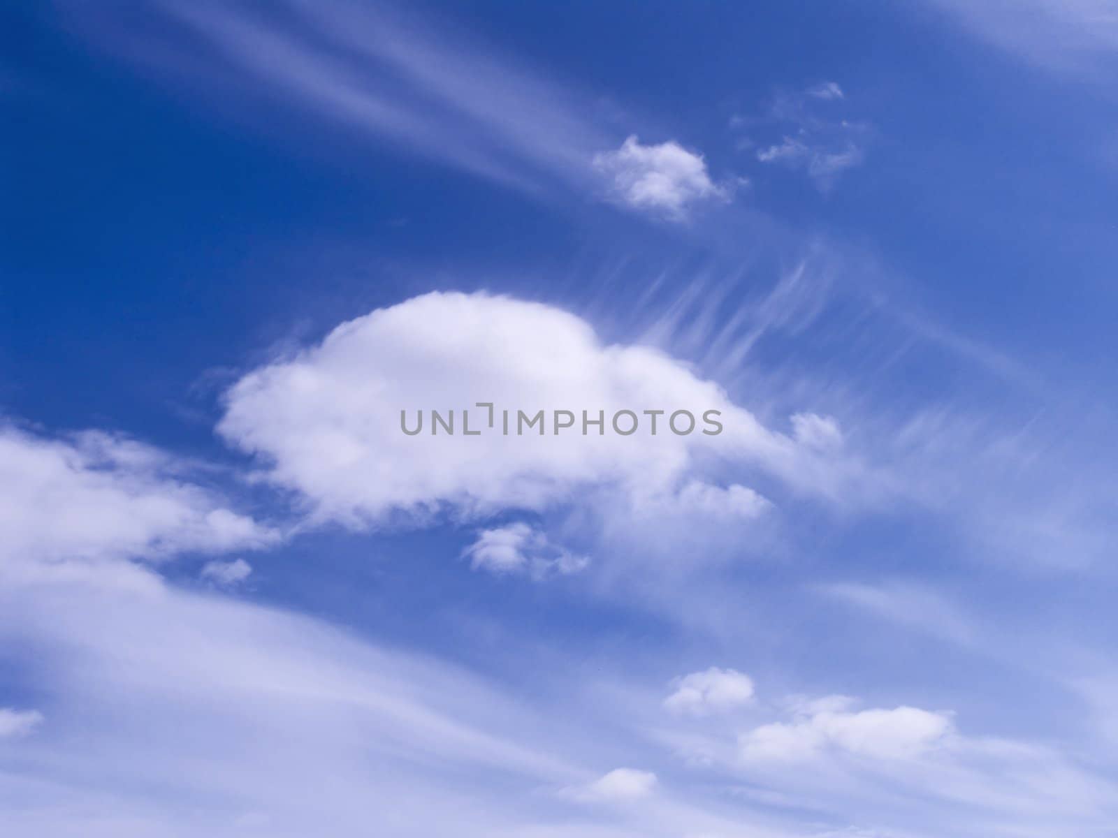 Photo of the blue sky with white clouds