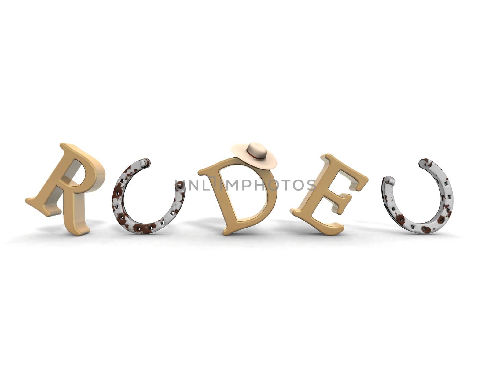 a 3d rendering to illustrate the word rodeo