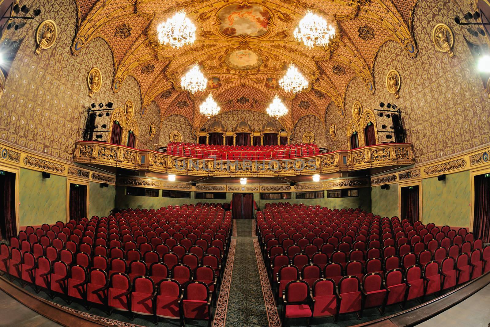Interior of the theater auditorium, without spectators