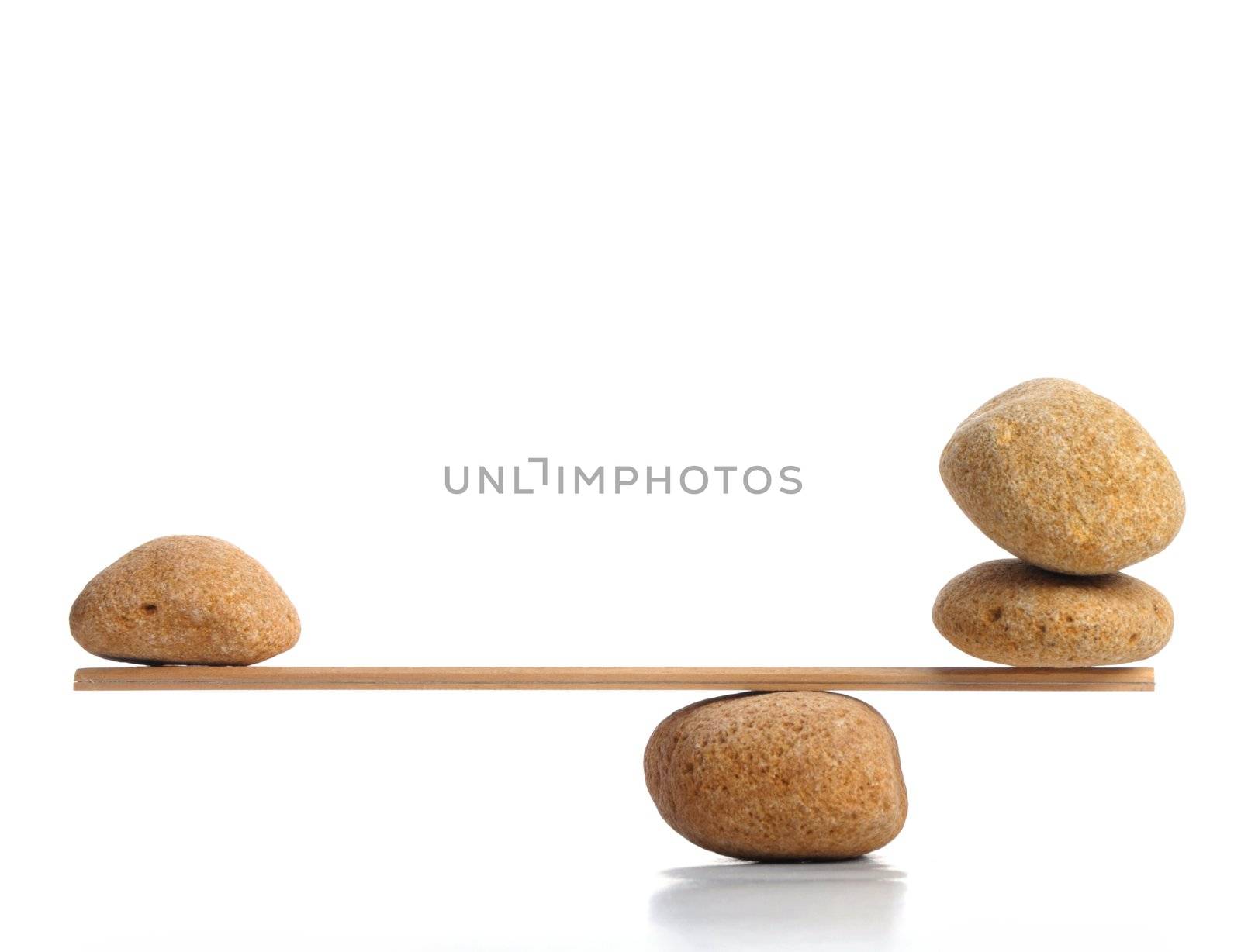 zen stone scales isolated on white background showing spa