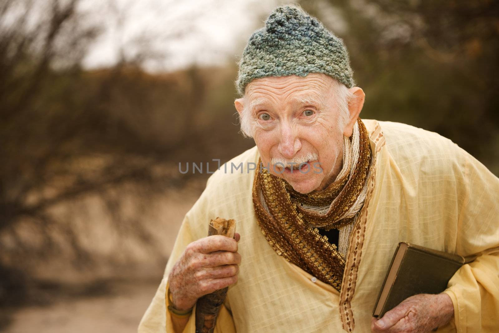 Wise man preaching in the high desert
