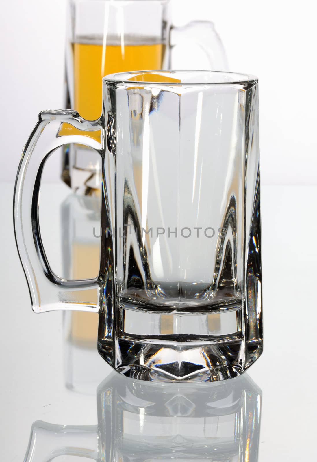 Empty beer mug on a table