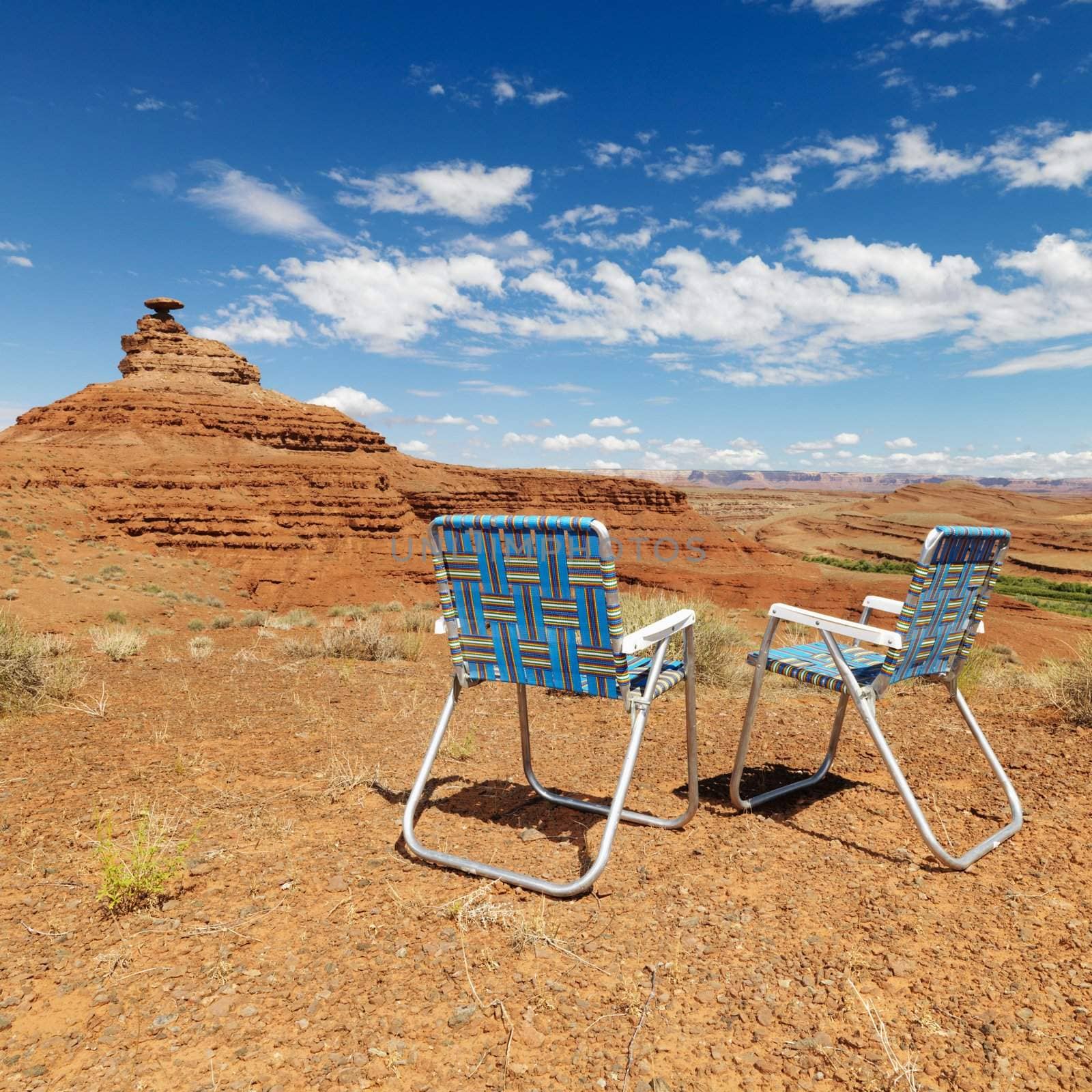 Desert scene. with chairs. by iofoto