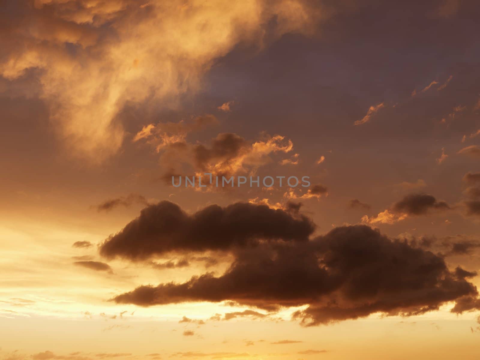 Sunset clouds on sky. by iofoto